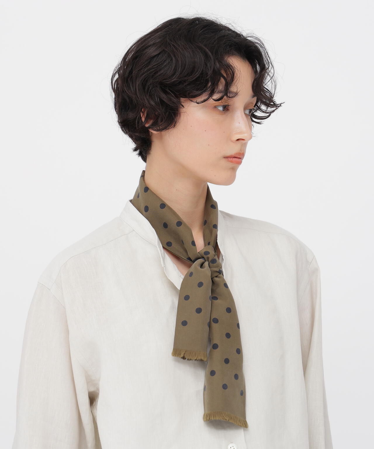 SILK TWILL POLKA DOT TIE SCARF
