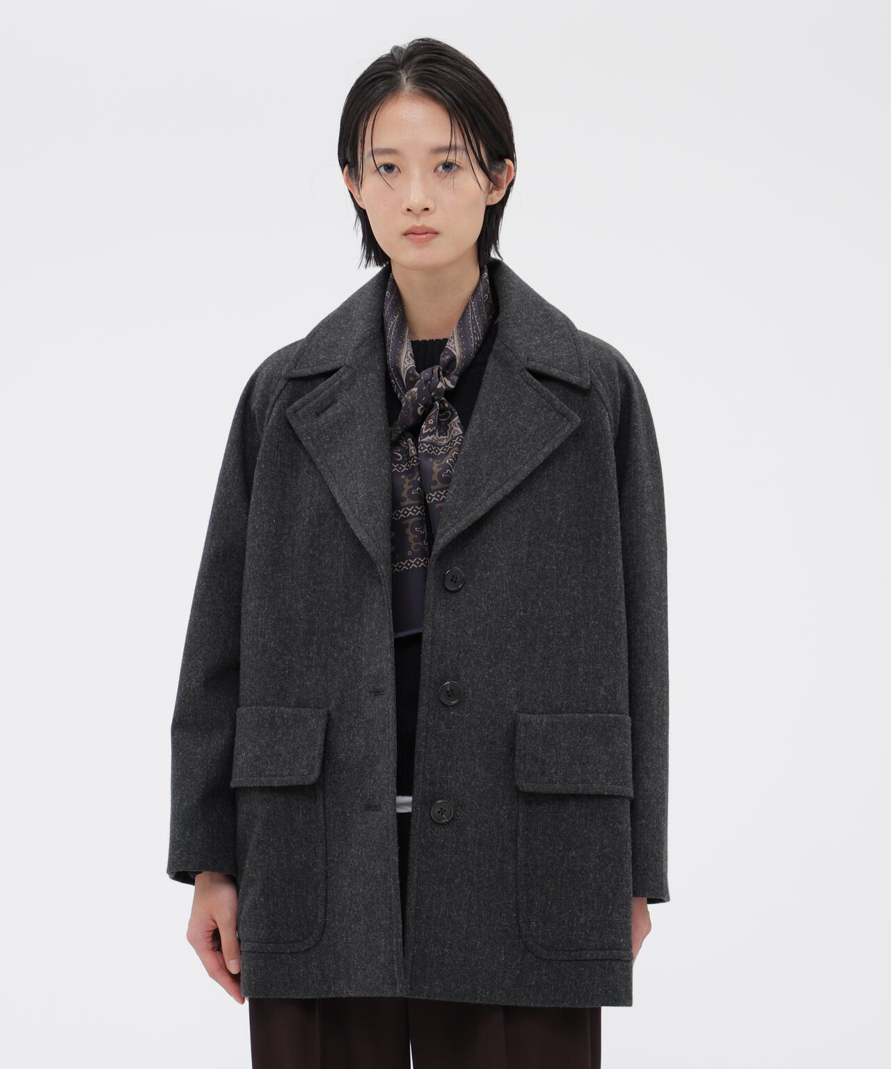 LIGHT FLANNEL SHORT COAT | MARGARET HOWELL（マーガレット・ハウエル