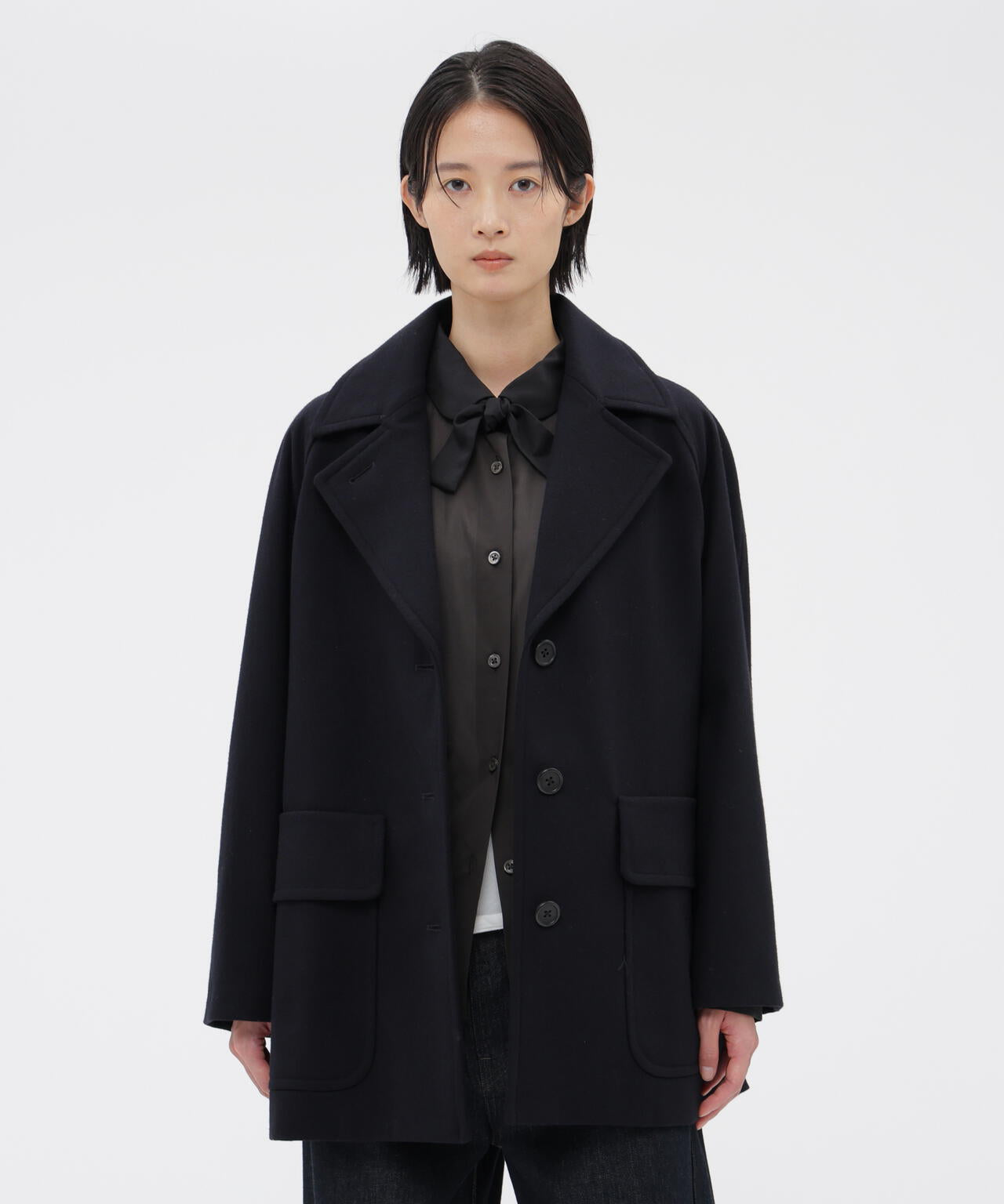 LIGHT FLANNEL SHORT COAT | MARGARET HOWELL（マーガレット・ハウエル