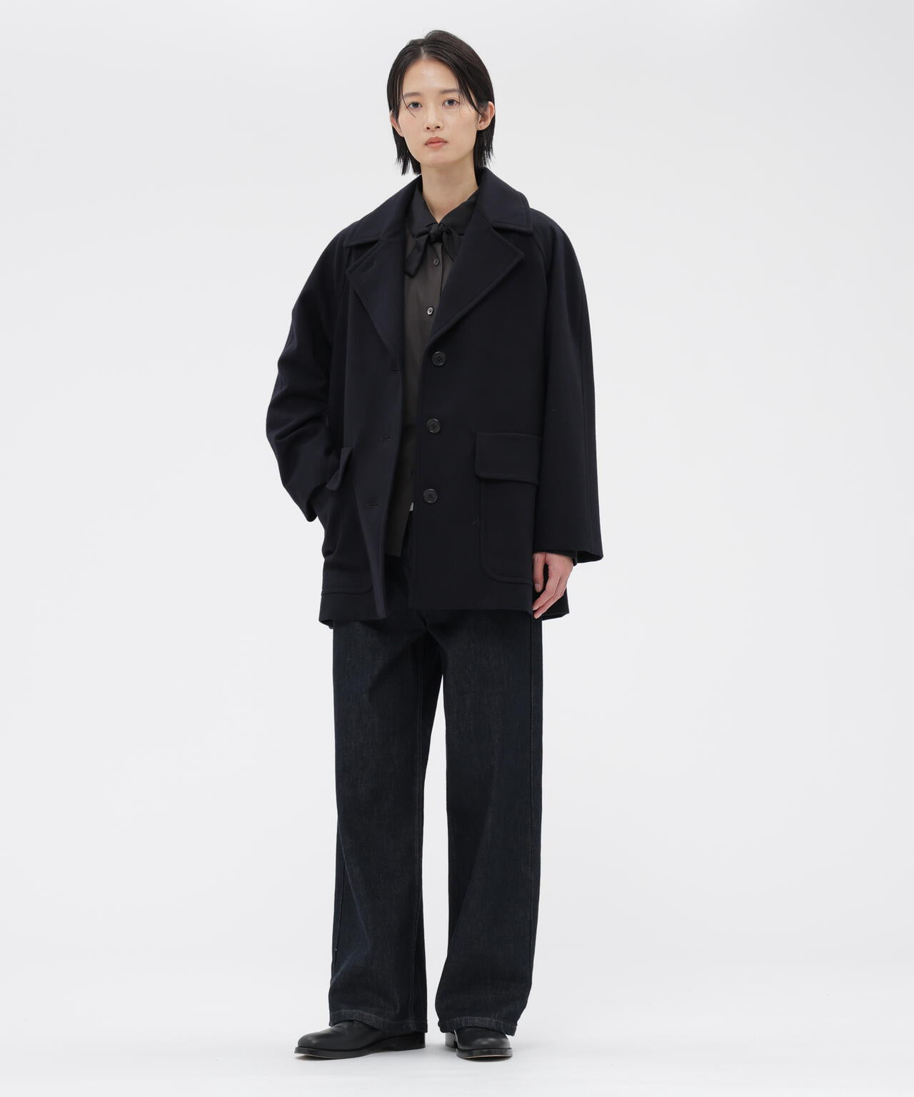 LIGHT FLANNEL SHORT COAT | MARGARET HOWELL（マーガレット・ハウエル