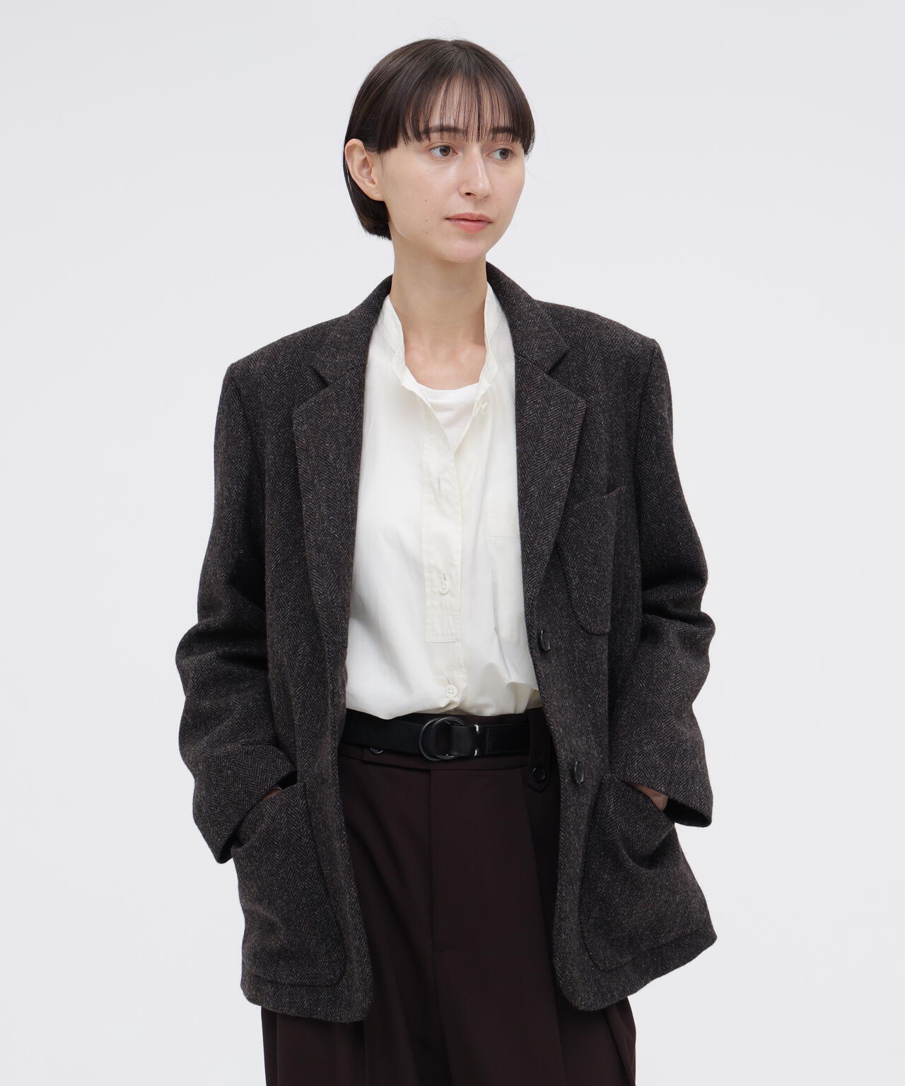 BROKEN WOOL HERRINGBONE JACKET | MARGARET HOWELL（マーガレット