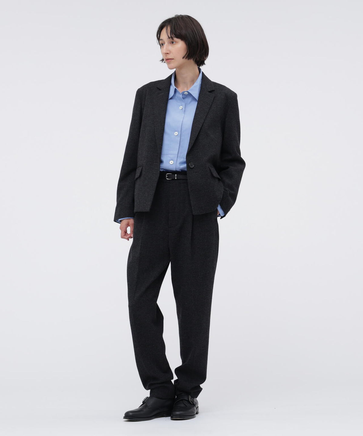 MILLED HERRINGBONE WOOL JACKET