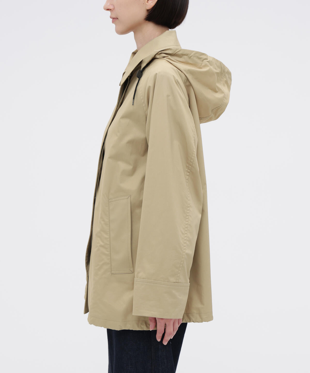 MHL マーガレットハウエル　フード付きジャケット S ベージュ HIGHDENSE COTTON TWILL COATING BLOUSON | MARGARET HOWELL