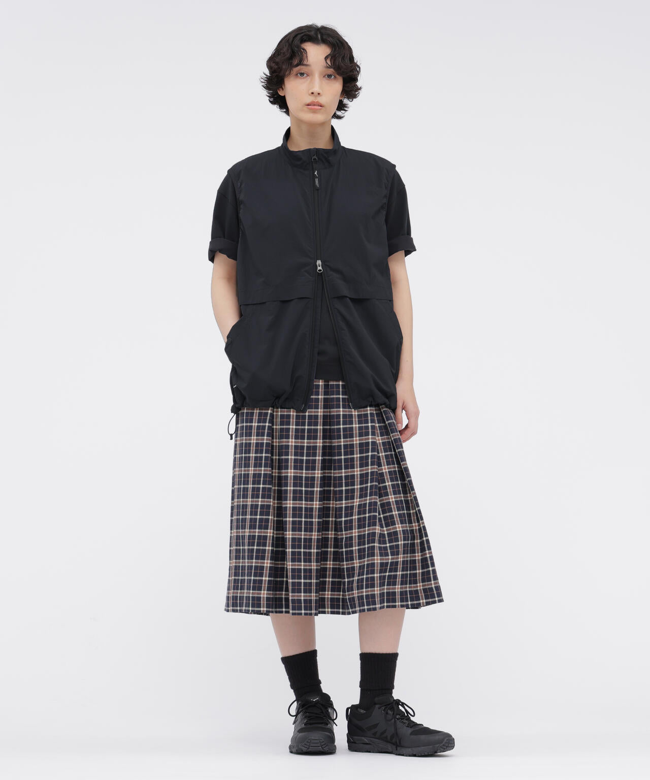 WOOL LINEN CHECK SKIRT | MARGARET HOWELL（マーガレット・ハウエル