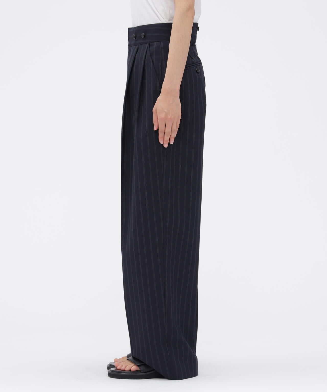 WIDE STRIPE WOOL TROUSERS | MARGARET HOWELL（マーガレット