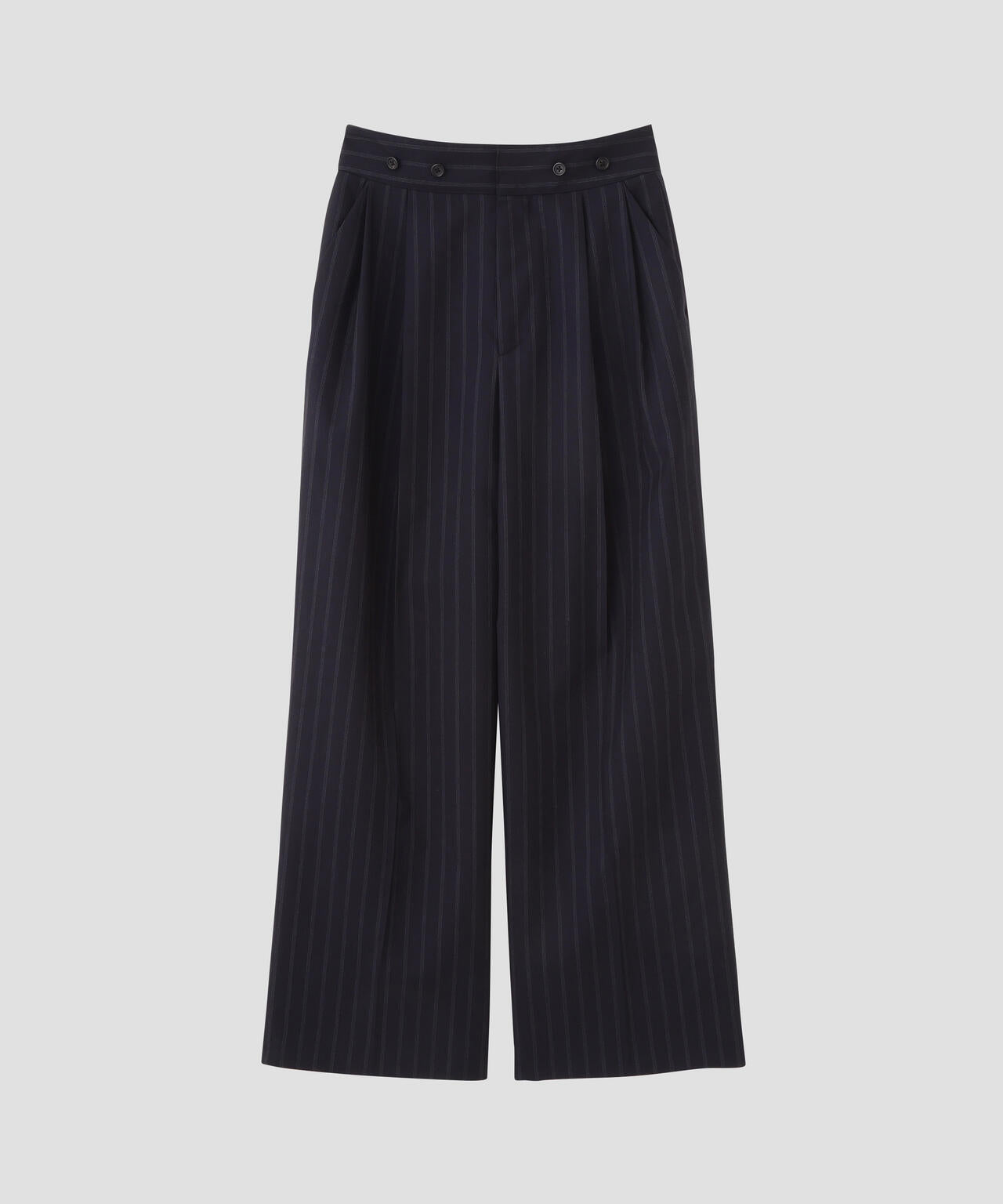 WIDE STRIPE WOOL TROUSERS