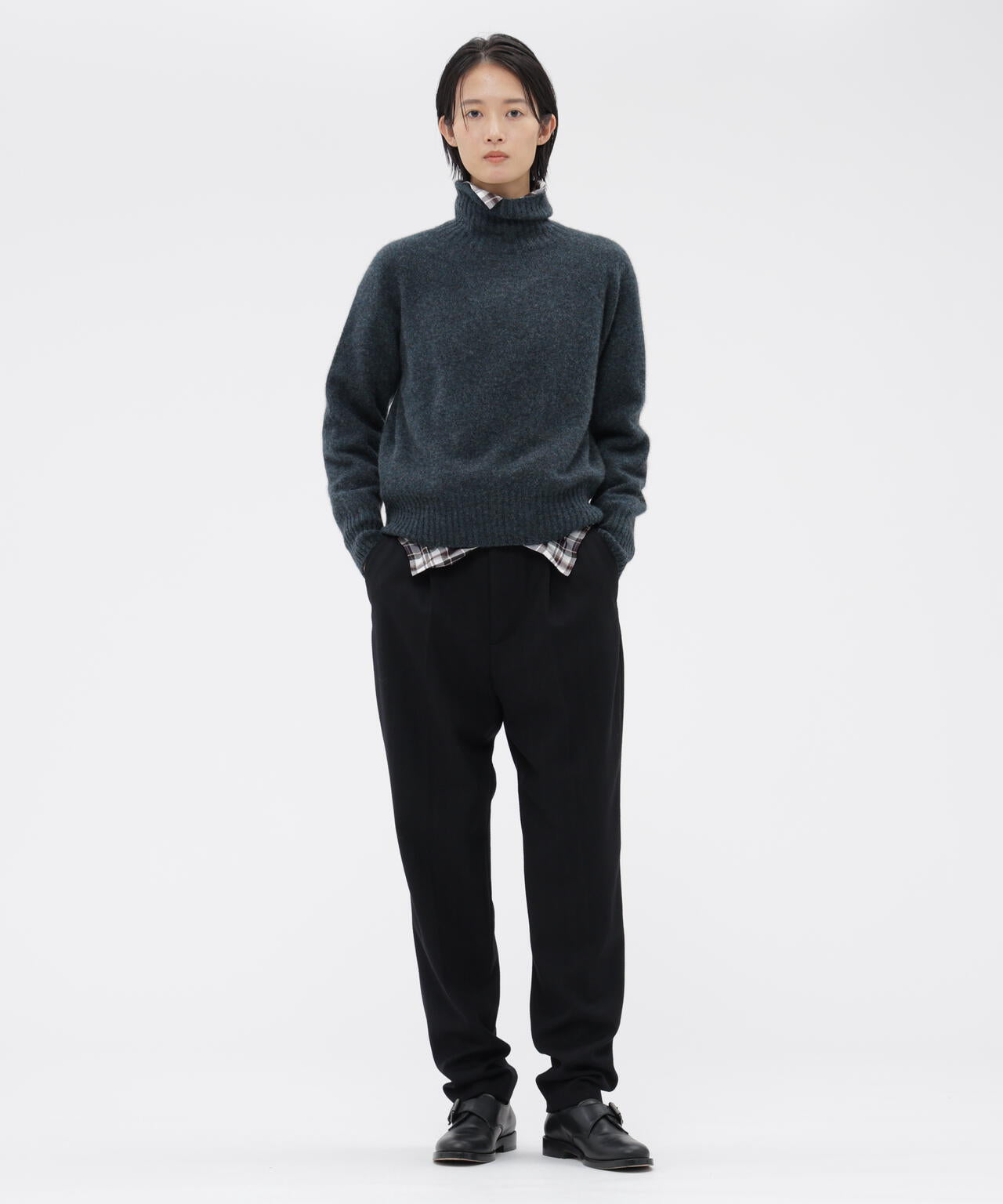 MILLED HERRINGBONE WOOL TROUSERS | MARGARET HOWELL（マーガレット