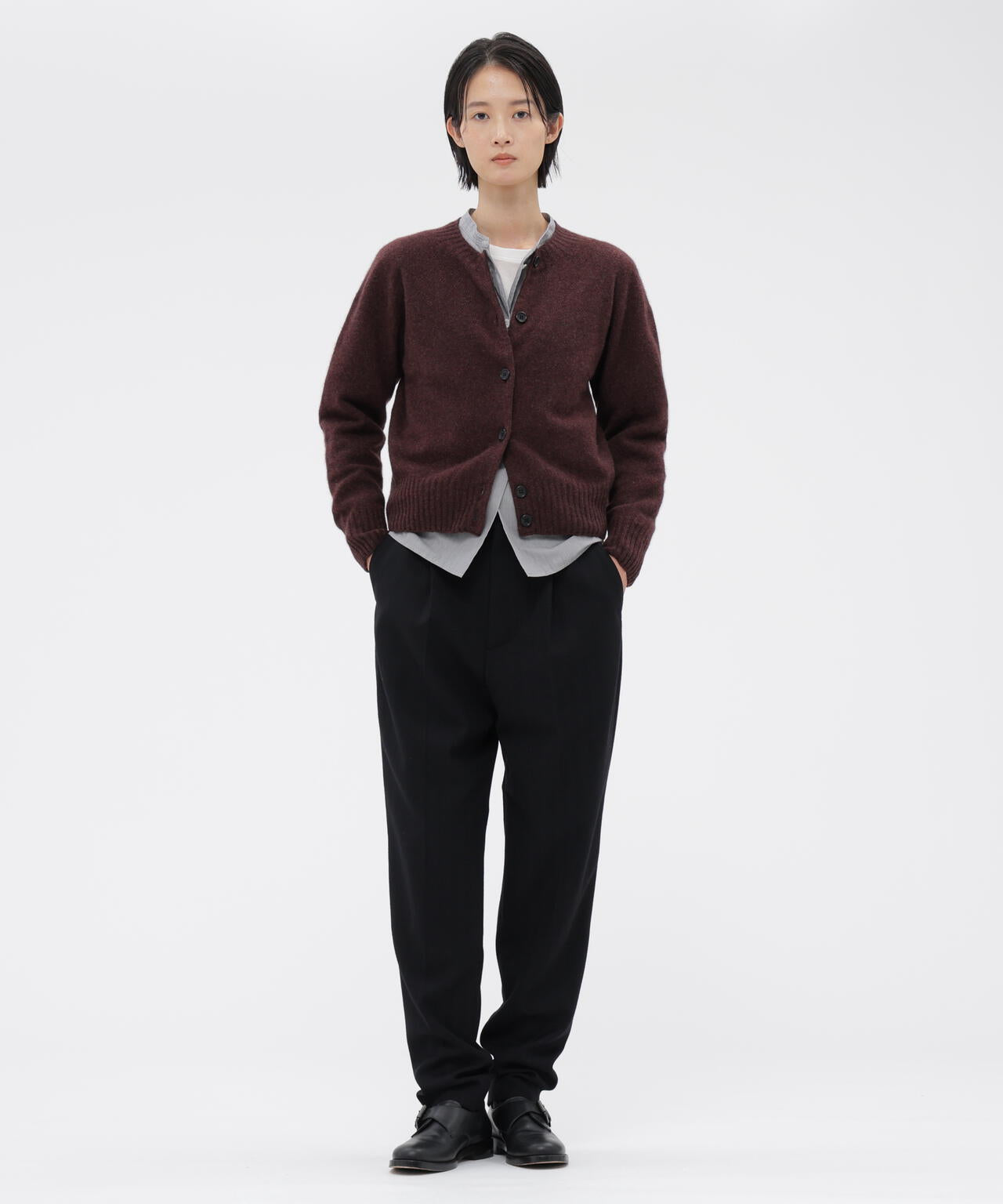 MILLED HERRINGBONE WOOL TROUSERS | MARGARET HOWELL（マーガレット