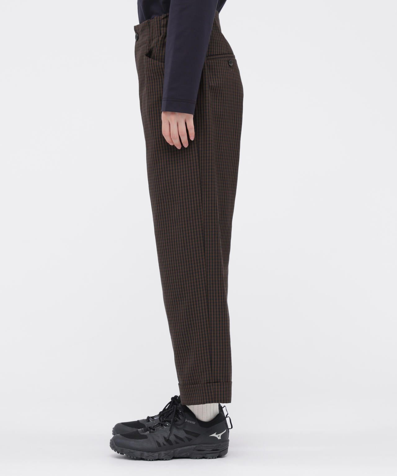 LINEN WOOL GINGHAM TROUSERS | MARGARET HOWELL（マーガレット