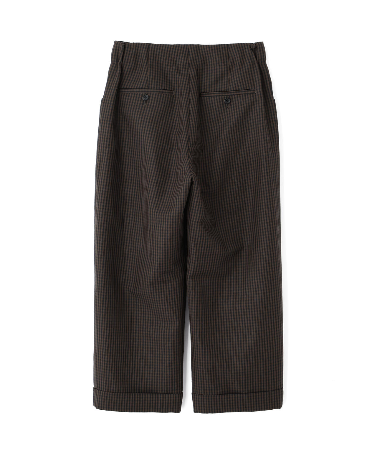 2022SS マーガレットハウエル リネン100% グレンチェックパンツ　1 LINEN WOOL GINGHAM TROUSERS | MARGARET HOWELL（マーガレット