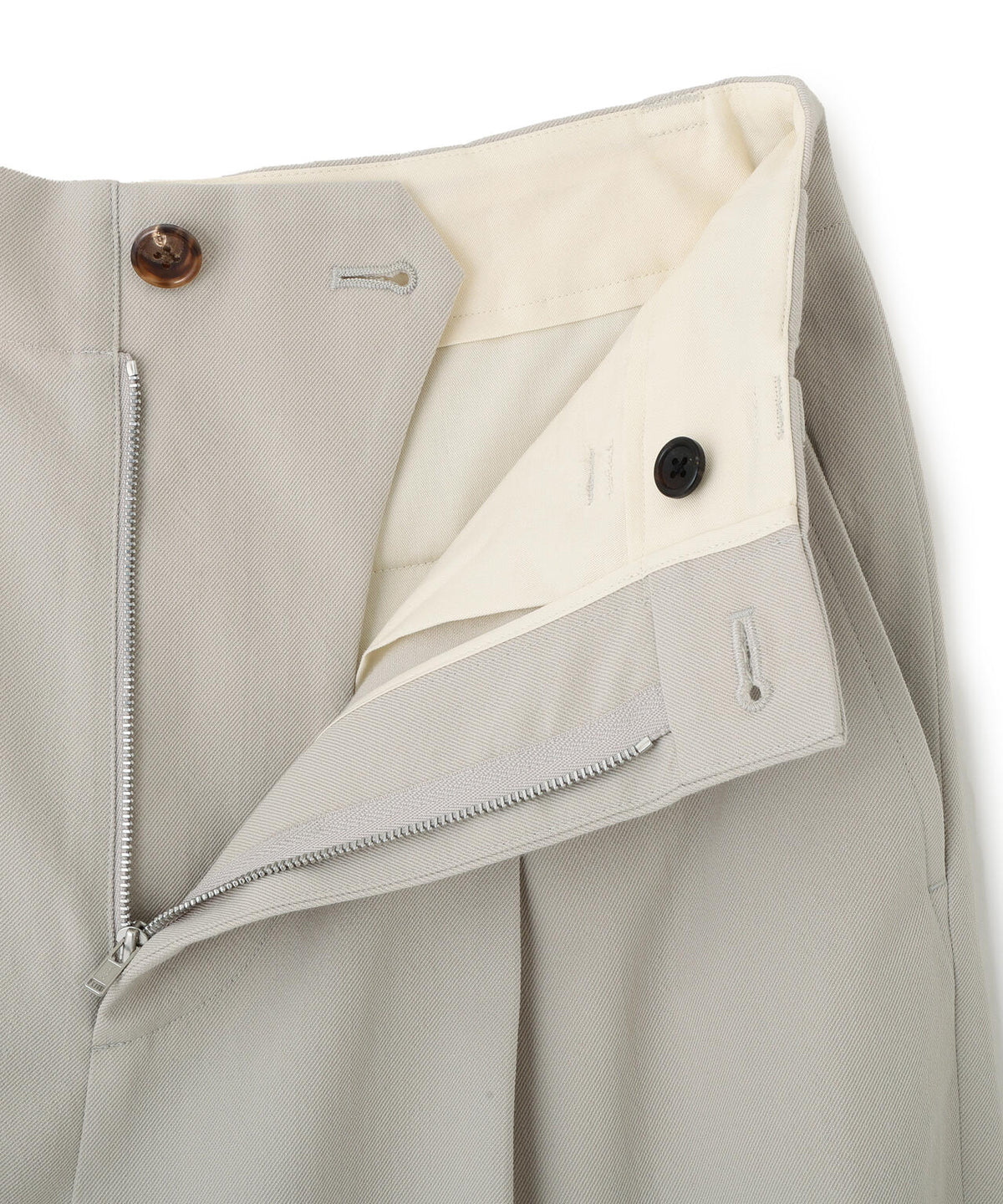 WOOL COTTON TWILL TROUSERS