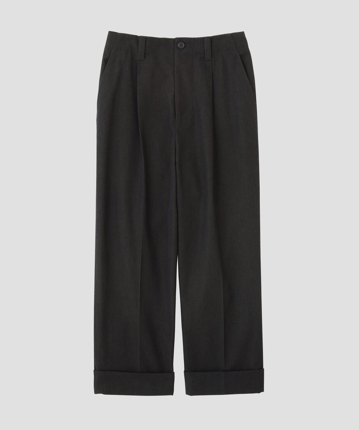 WOOL COTTON TWILL TROUSERS