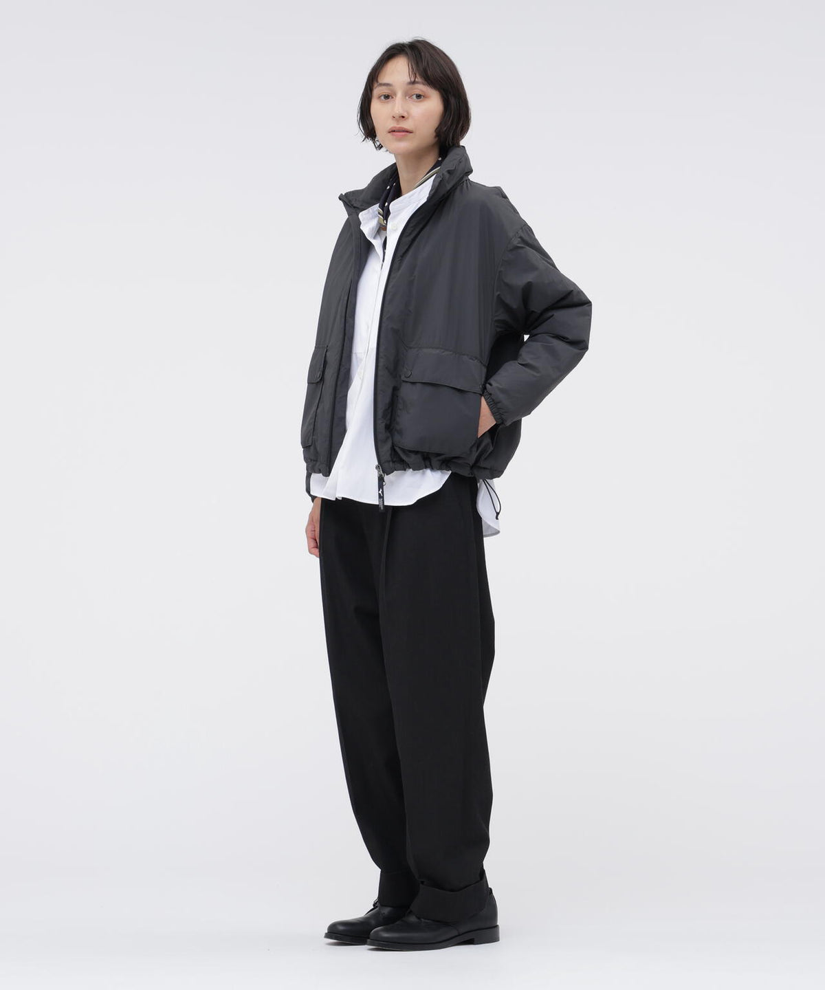 WOOL COTTON TWILL TROUSERS