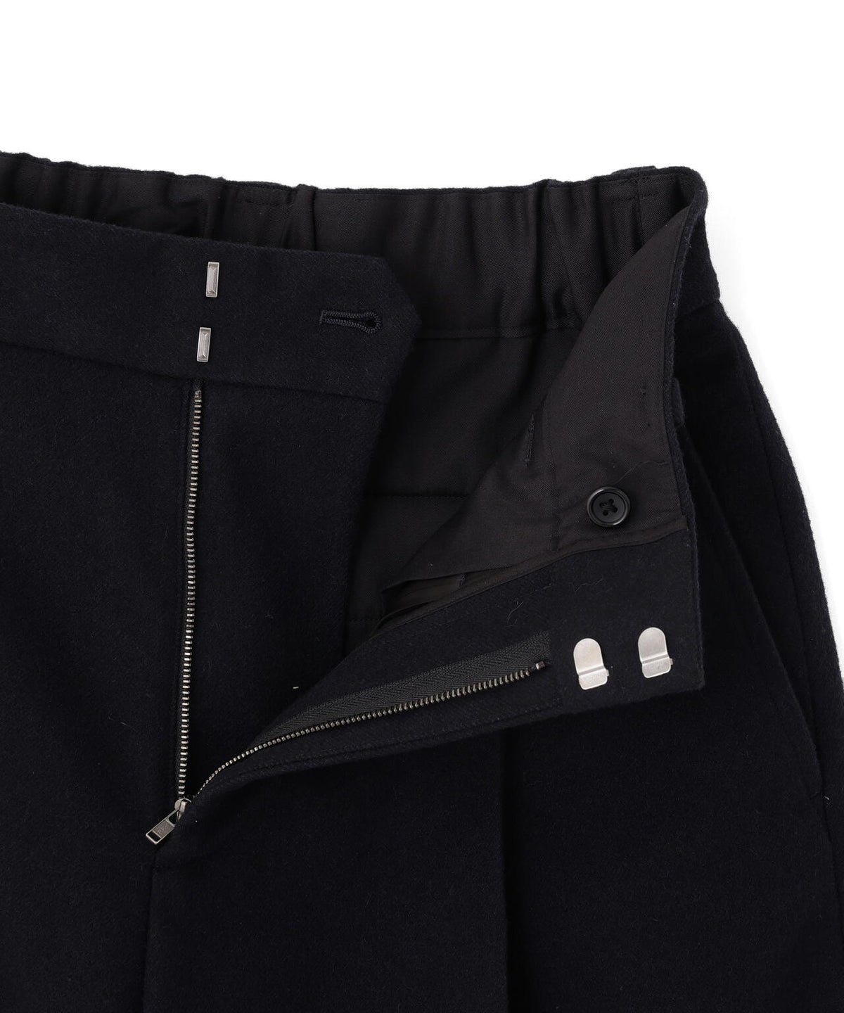 MILLED WOOL TWILL TROUSERS