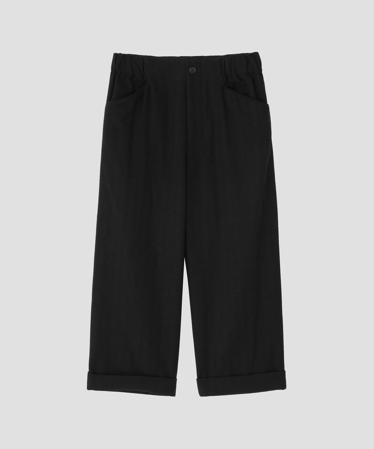 MILLED HERRINGBONE WOOL TROUSERS