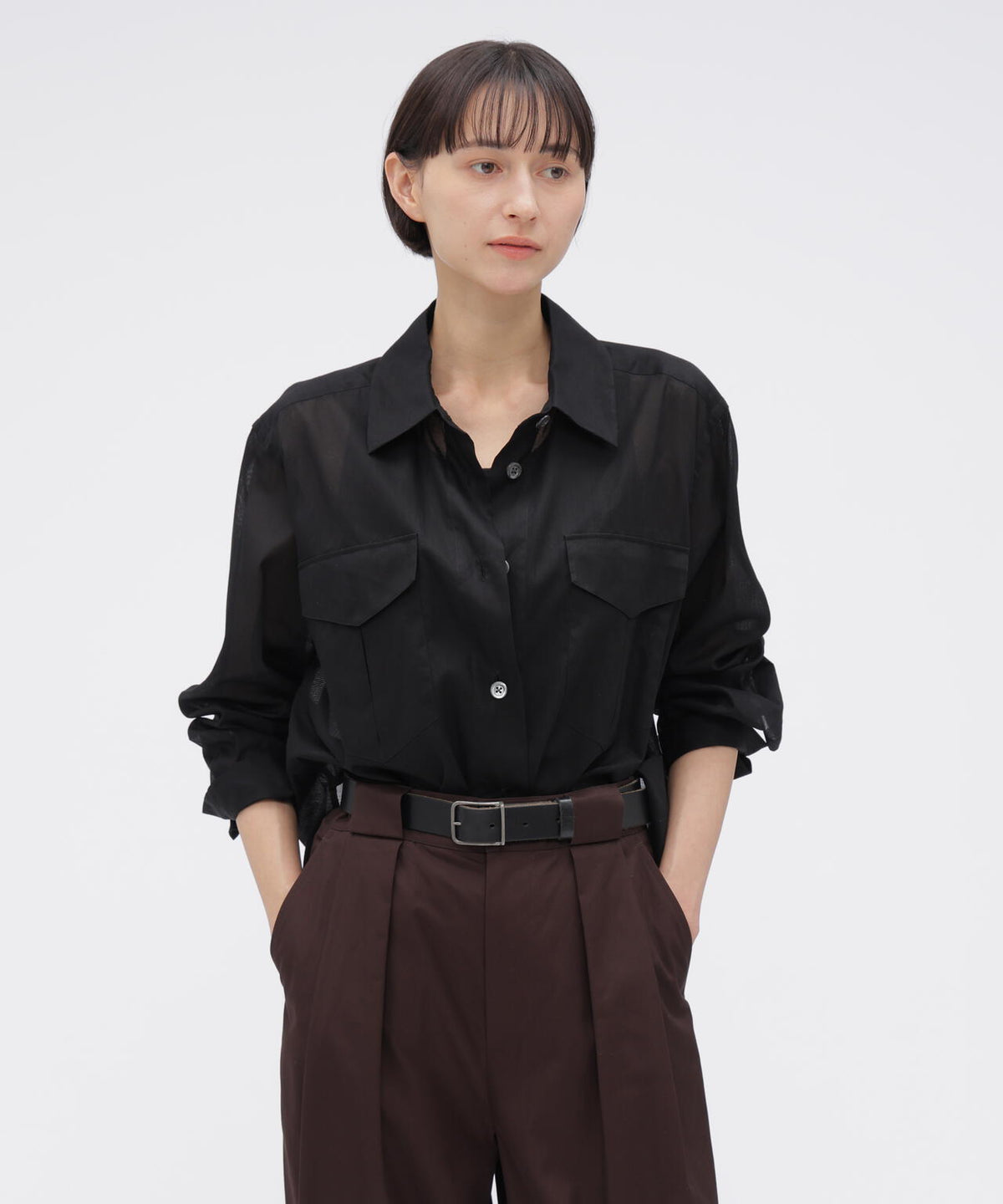 SHEER COTTON STRIPE SHIRT | MARGARET HOWELL（マーガレット 