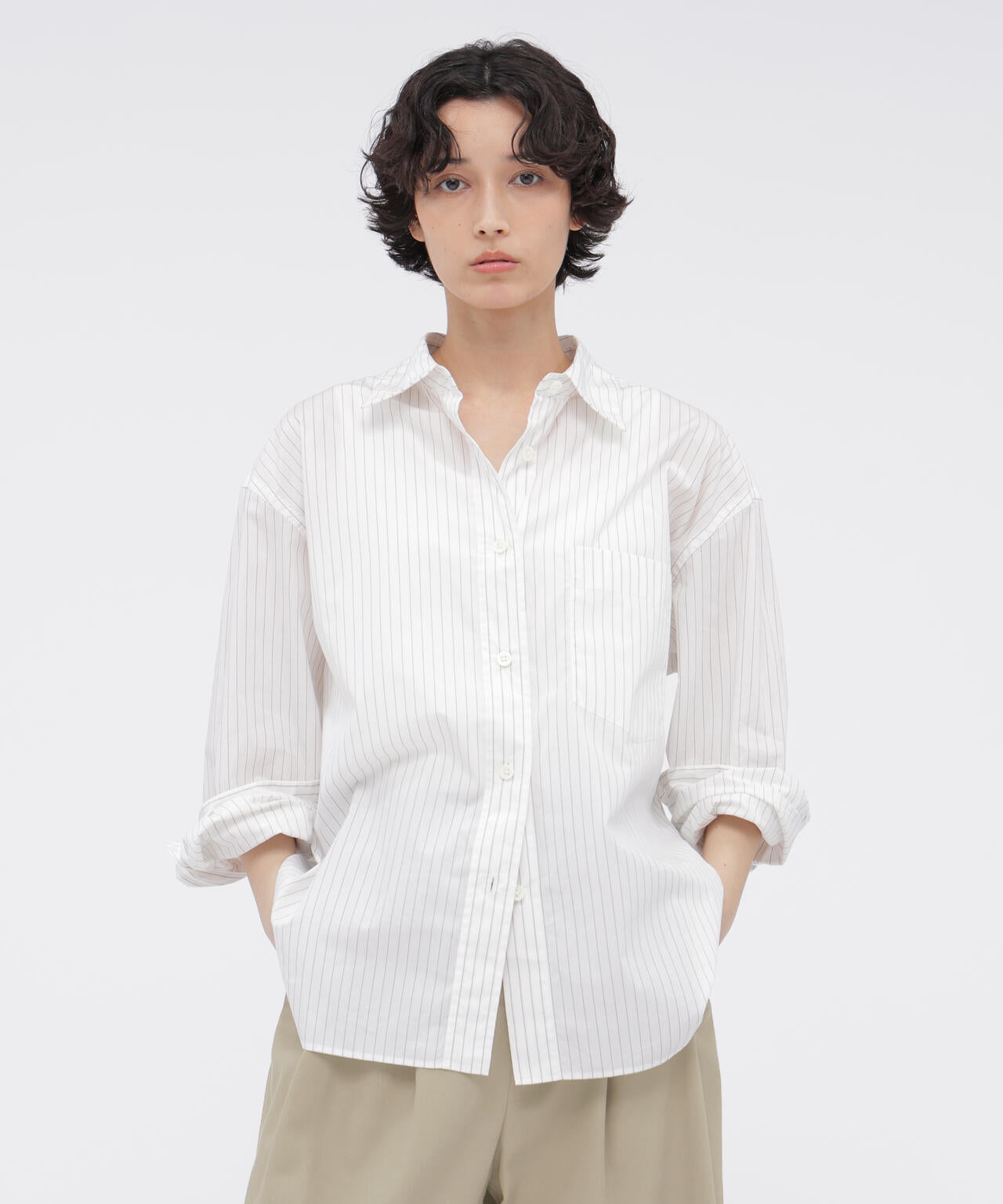 FINE COTTON STRIPE SHIRT | MARGARET HOWELL（マーガレット・ハウエル