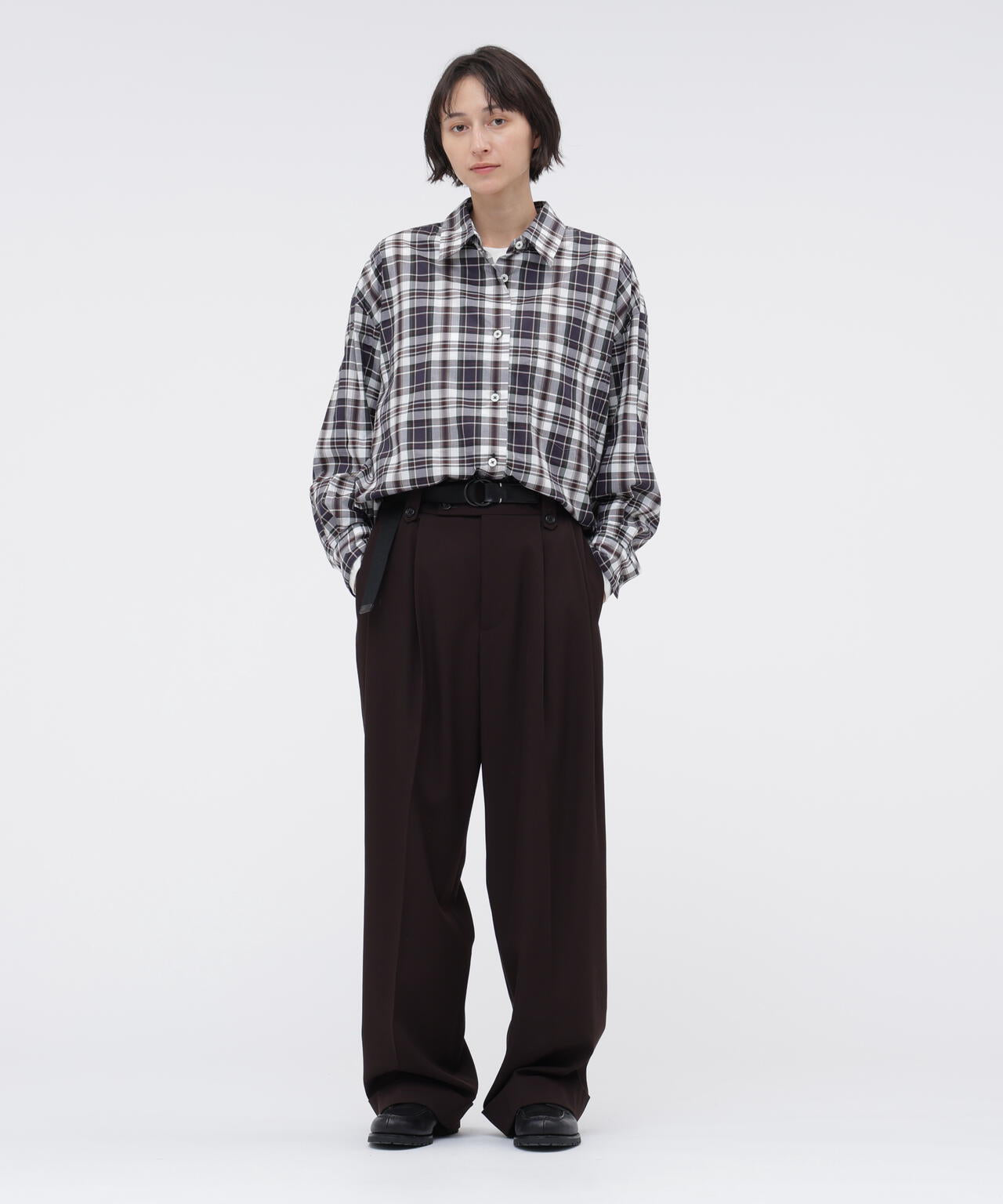MULTI CHECK COTTON SHIRT | MARGARET HOWELL（マーガレット・ハウエル
