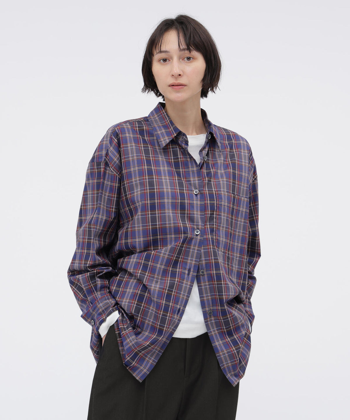 MULTI CHECK COTTON SHIRT | MARGARET HOWELL（マーガレット・ハウエル 