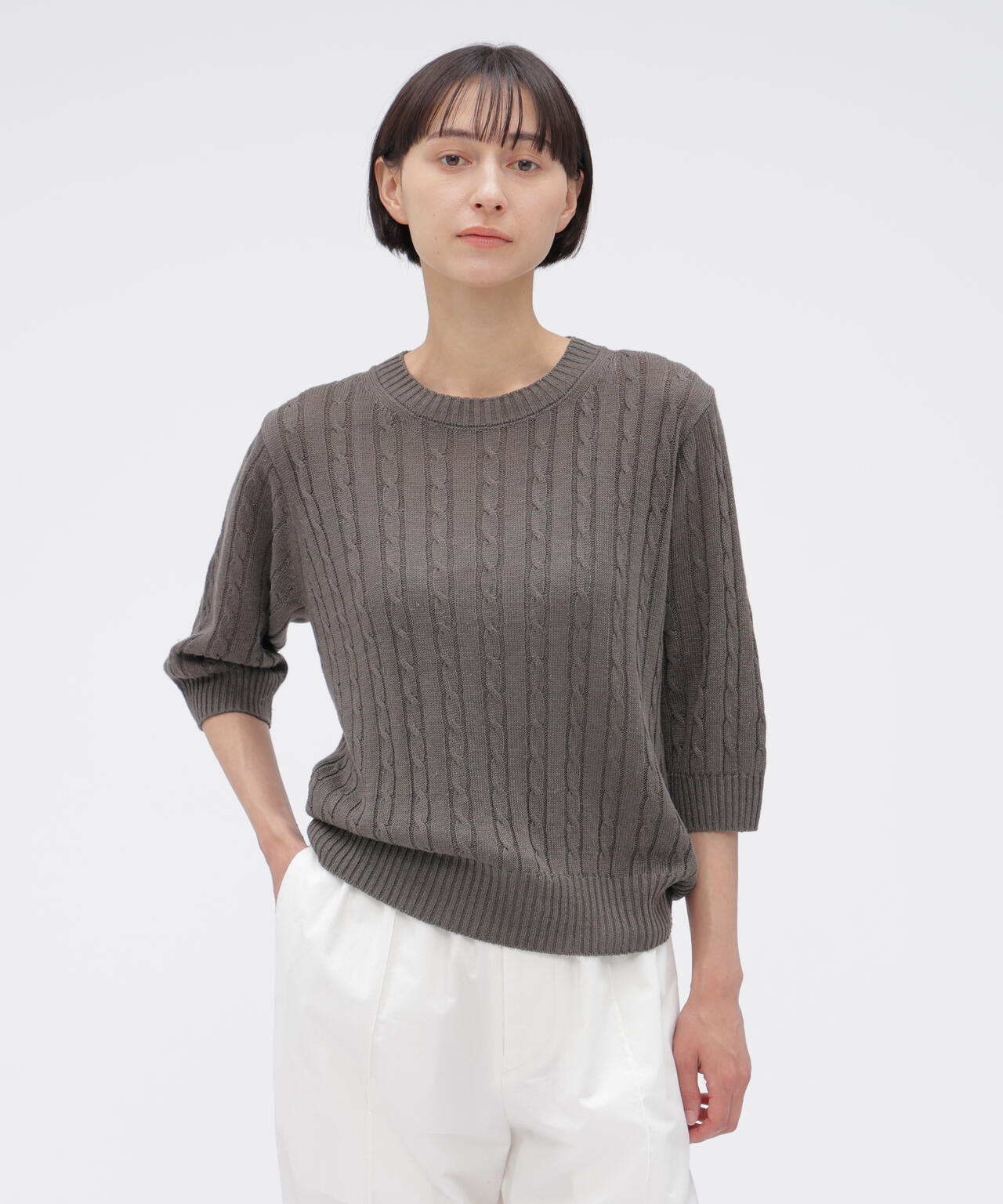 CABLE KNIT LINEN KNITWEAR | MARGARET HOWELL（マーガレット