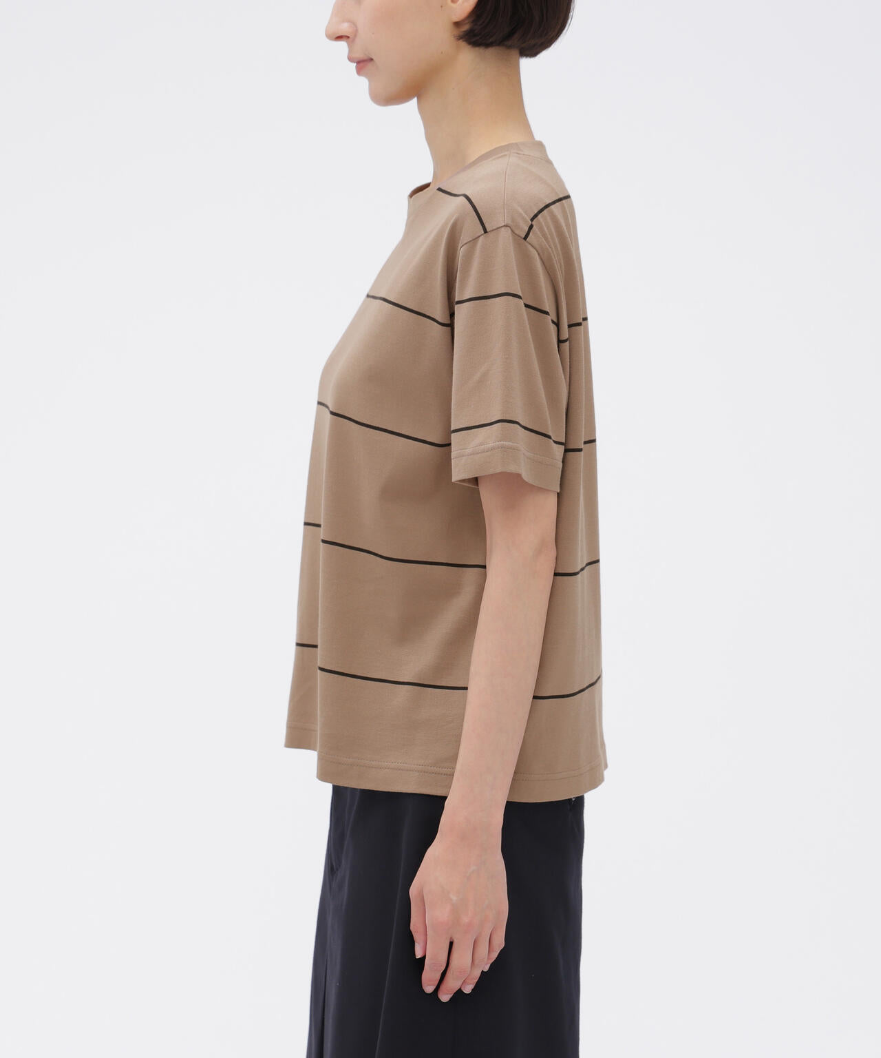 FINE COTTON STRIPE JERSEY TOP