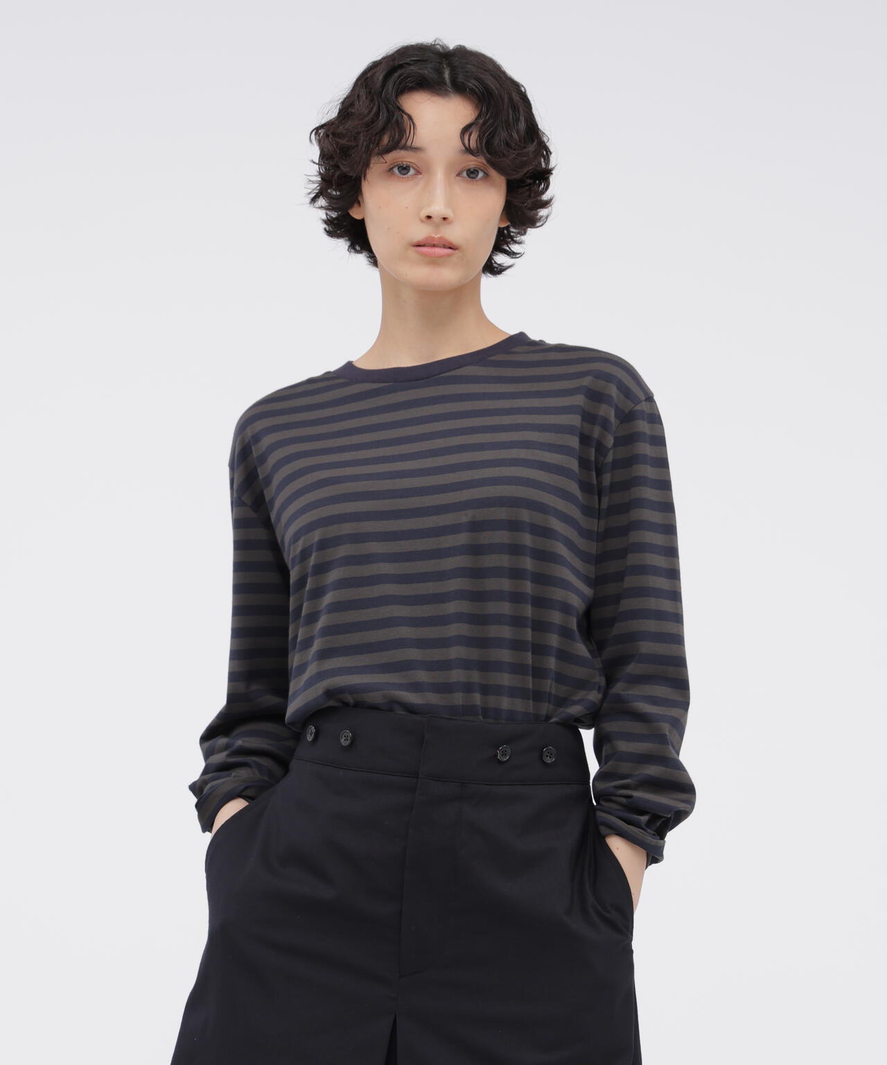 STRIPE COTTON JERSEY TOP | MARGARET HOWELL（マーガレット・ハウエル