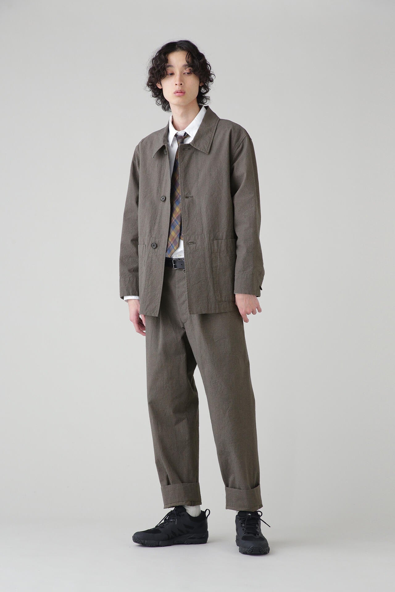 ABSTRACT CHECK SILK TIE