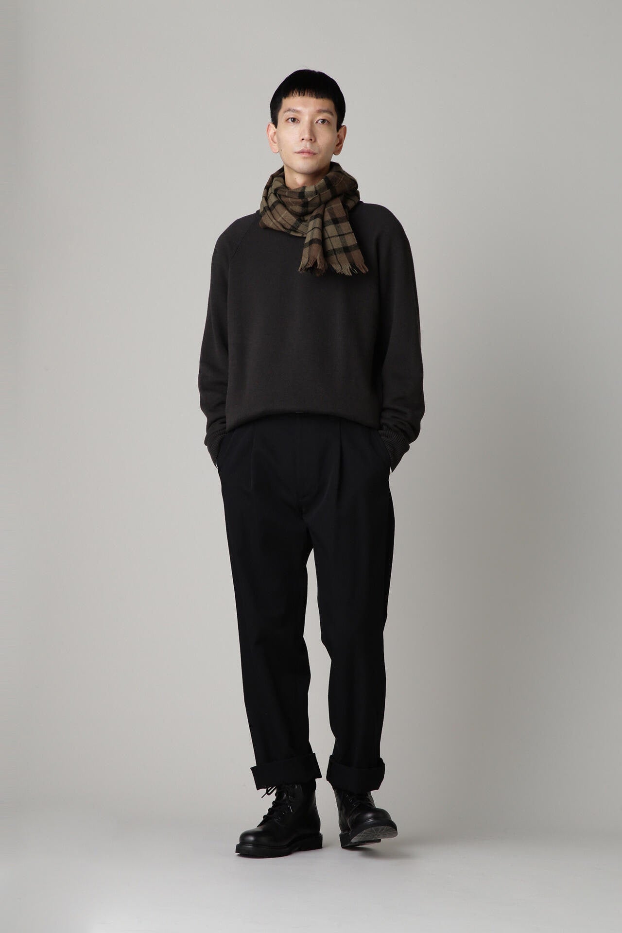 CHECK WOOL SCARF
