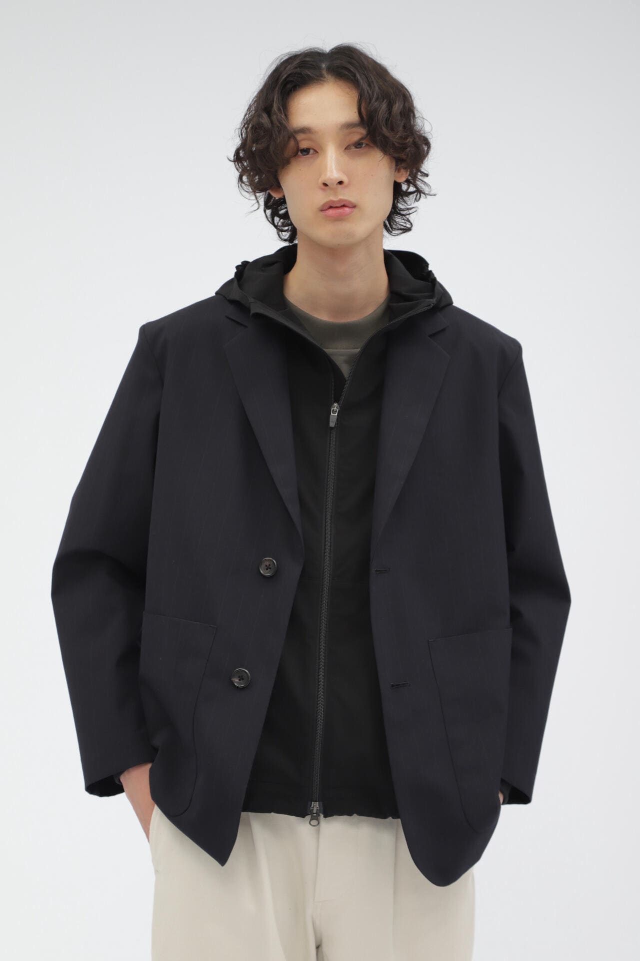 WIDE STRIPE WOOL PLAINWEAVE