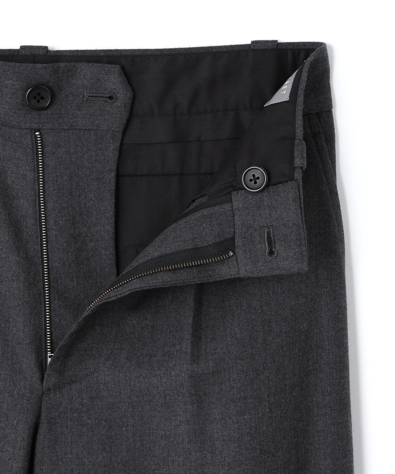 MILLED FINE WOOL TWILL TROUSERS