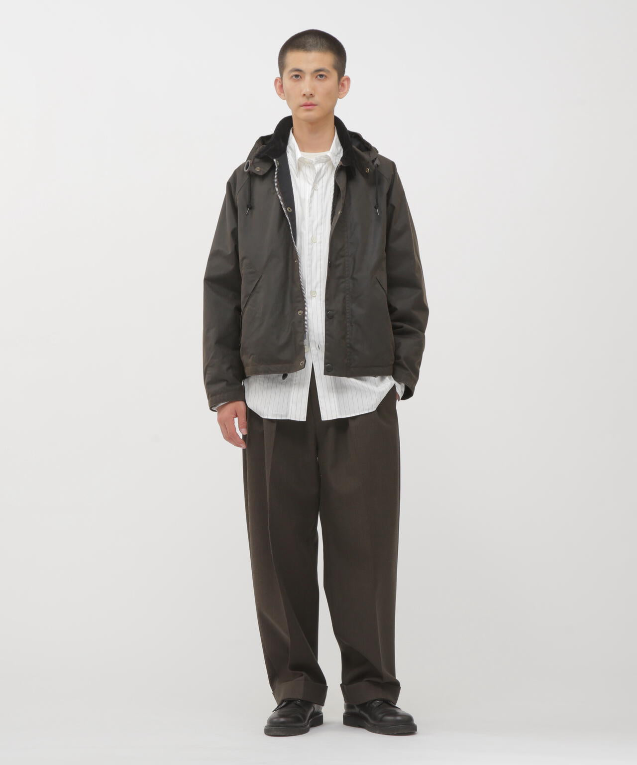 COMPACT WOOL SERGE TROUSERS