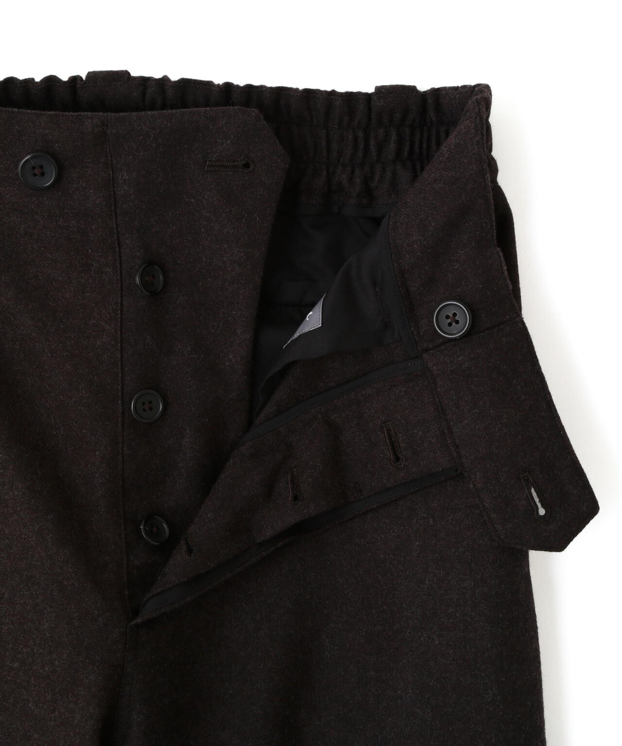 COMPACT YARN DYED WOOL TROUSERS