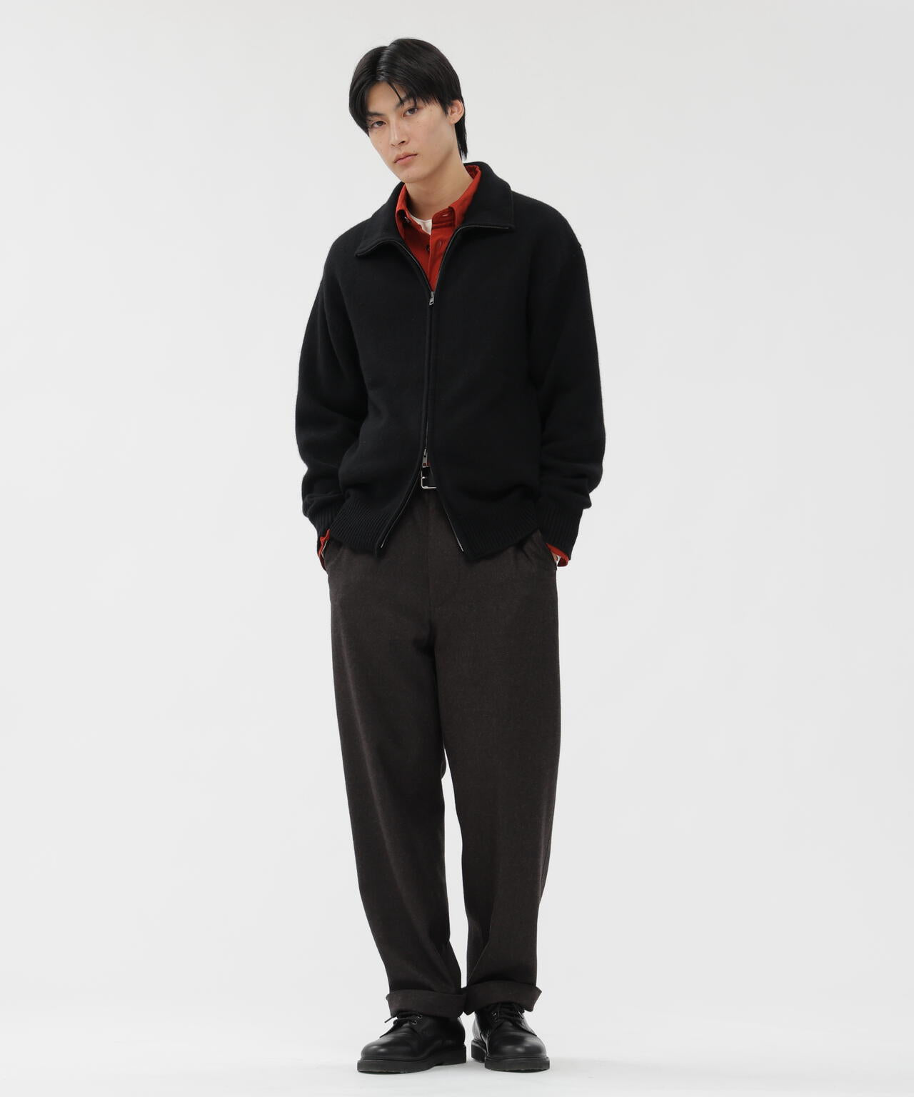 【訳あり】未使用品✨マーガレットハウエル　パンツセットアップ ウール L 黒 COMPACT YARN DYED WOOL TROUSERS | MARGARET HOWELL（マーガレット