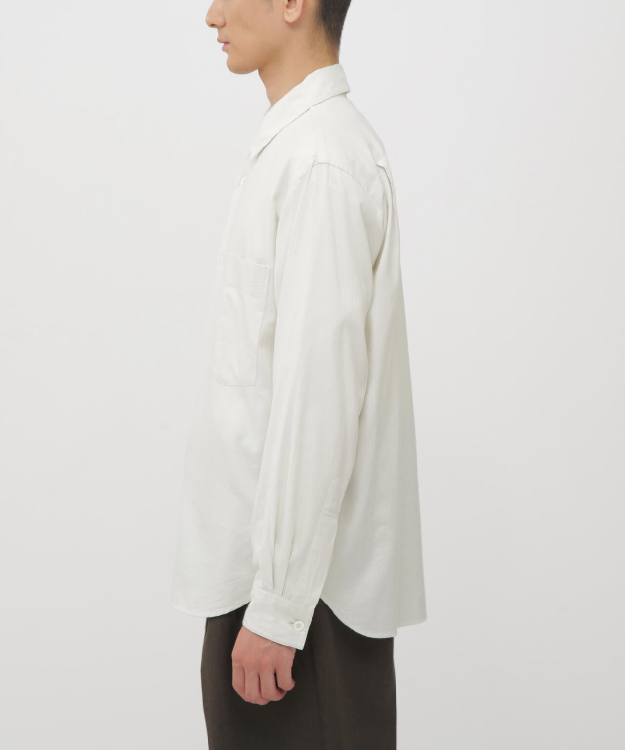 BRUSHED COTTON SILK TWILL SHIRT
