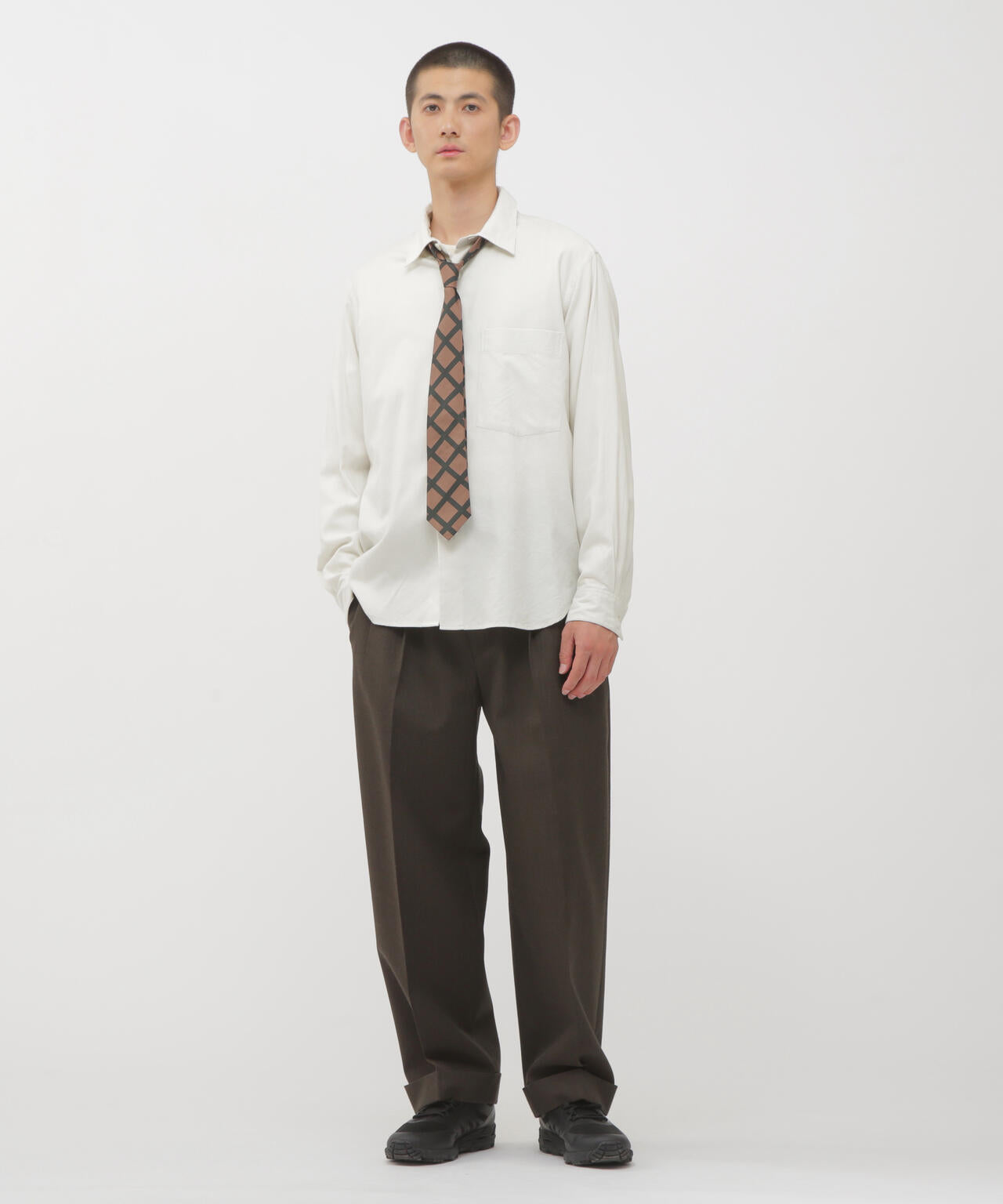 BRUSHED COTTON SILK TWILL SHIRT | MARGARET HOWELL