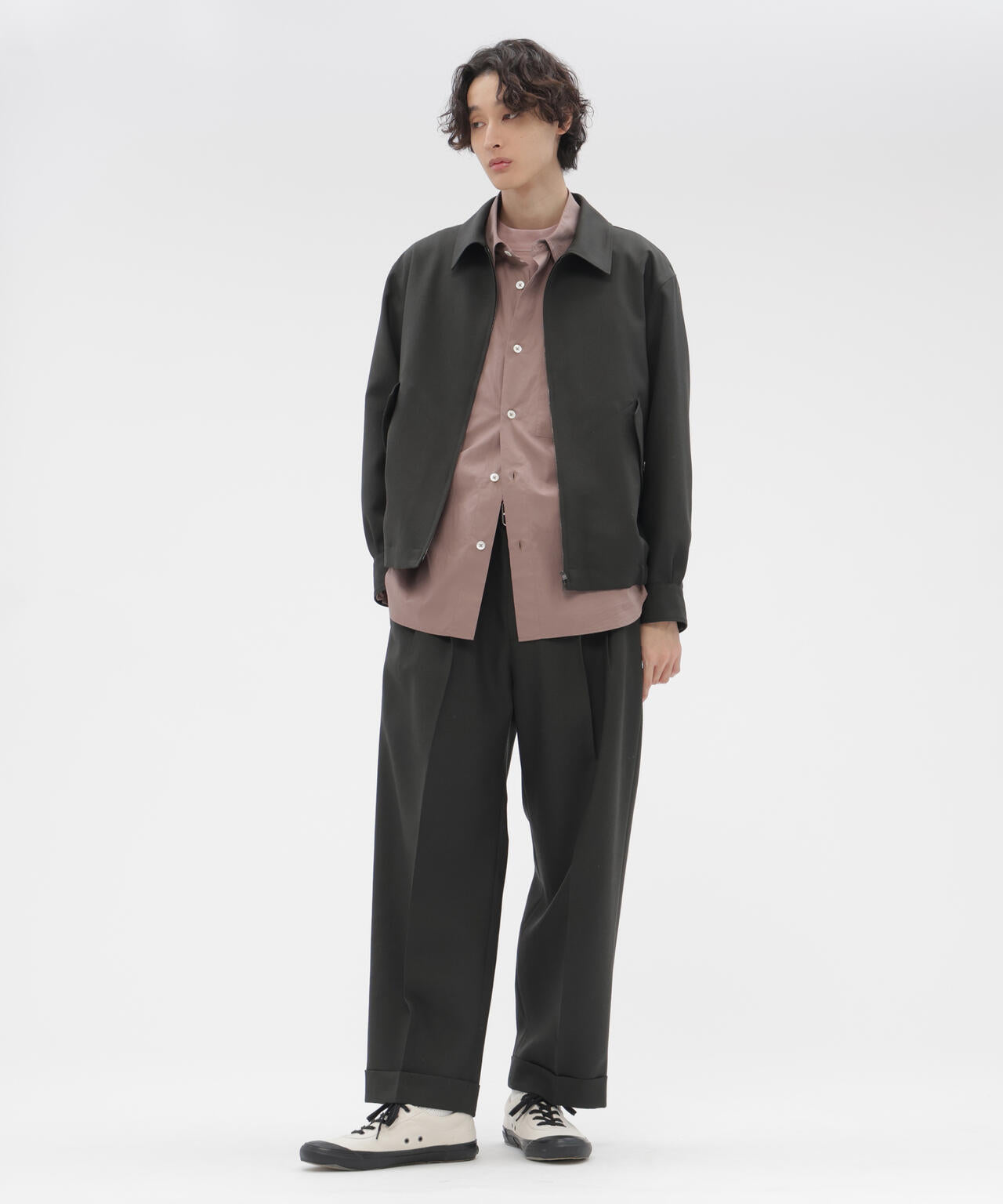 MHL. ウールライナー付き コットン　ブルゾン　ブラック サイズ2 2way DOUBLE TWISTED WOOL BLOUSON | MARGARET HOWELL（マーガレット