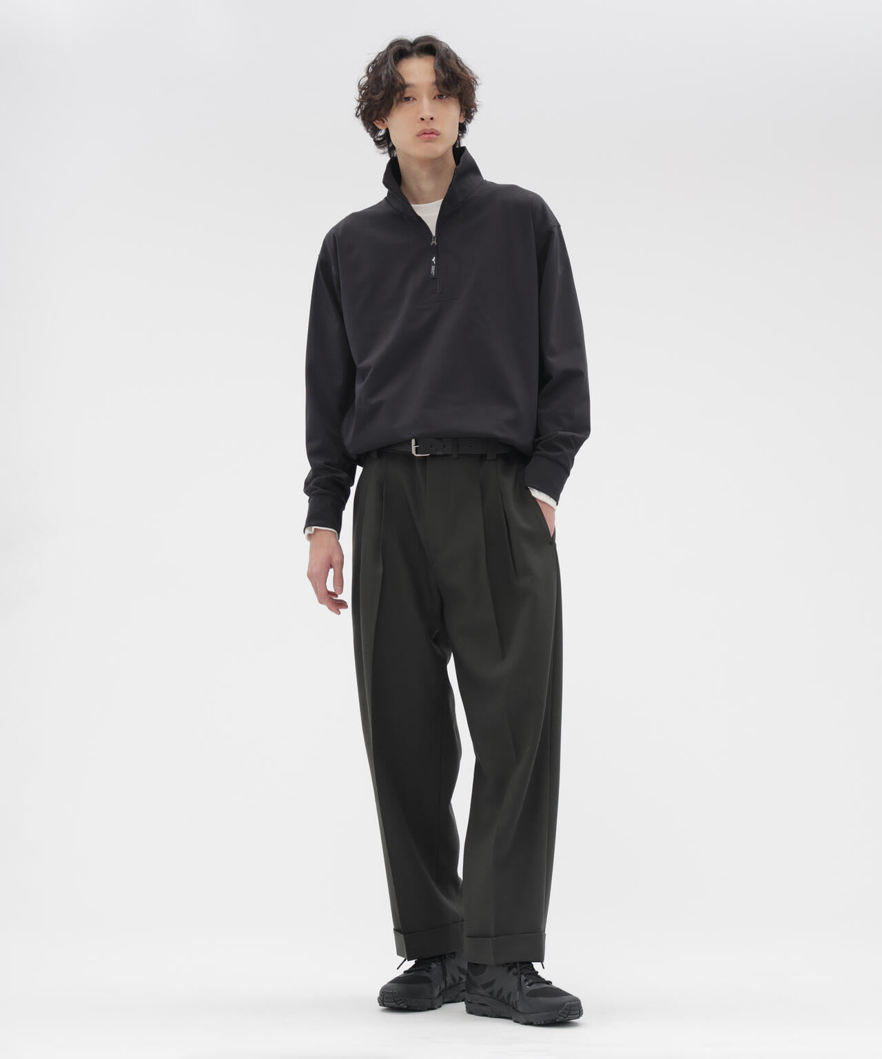 DOUBLE TWISTED WOOL TROUSERS