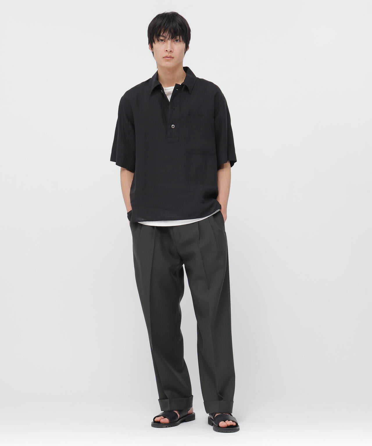 DOUBLE TWISTED WOOL TROUSERS