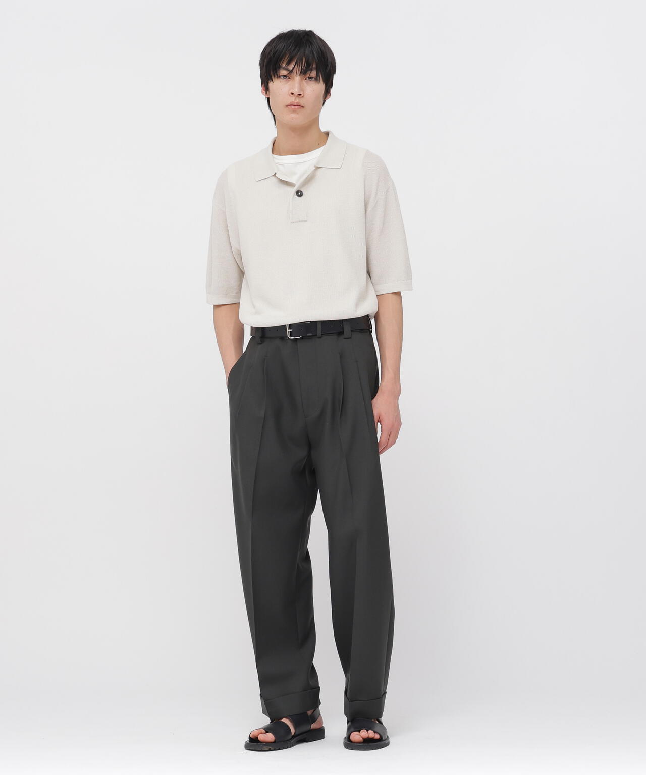 DOUBLE TWISTED WOOL TROUSERS