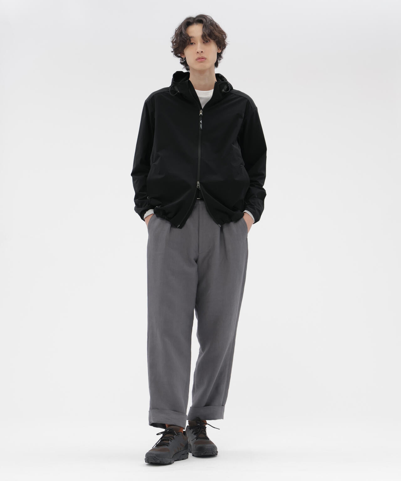 COMPACT LINEN TWILL TROUSERS