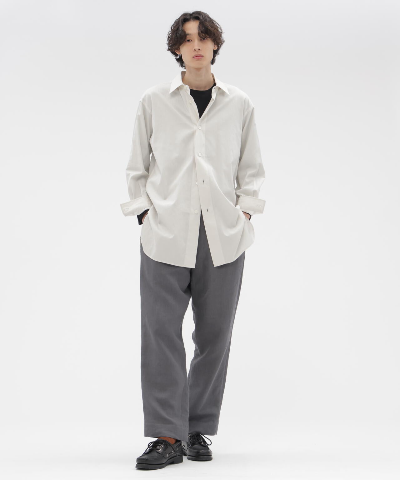 COMPACT LINEN TWILL TROUSERS