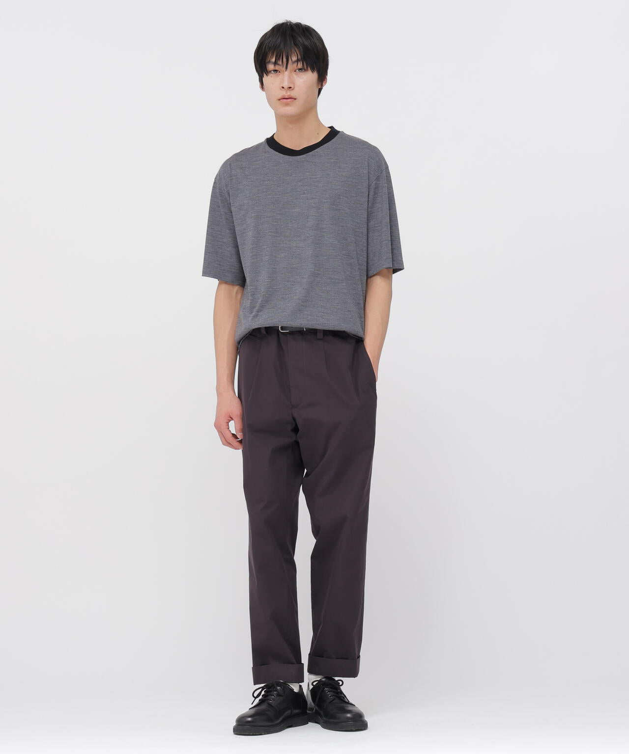 COTTON SILK PLAINWEAVE TROUSERS