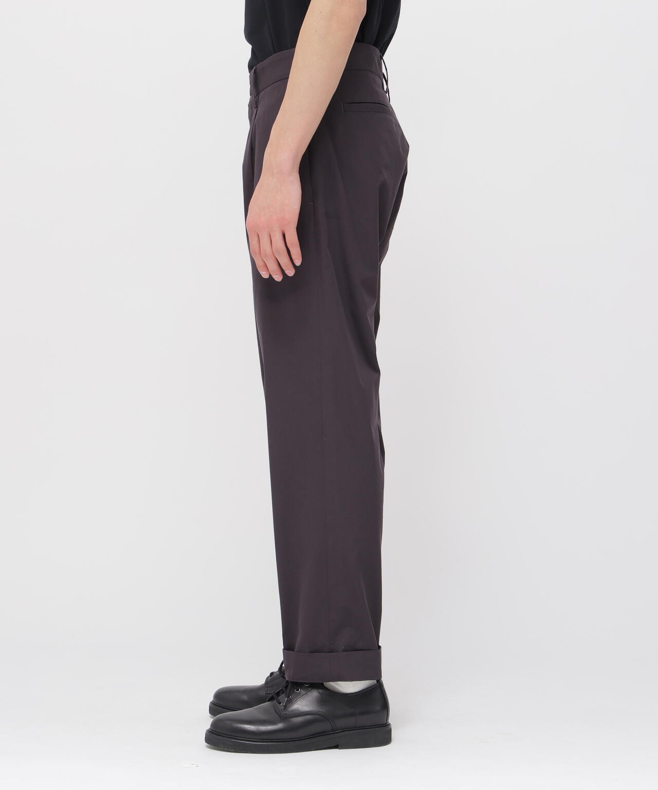 COTTON SILK PLAINWEAVE TROUSERS