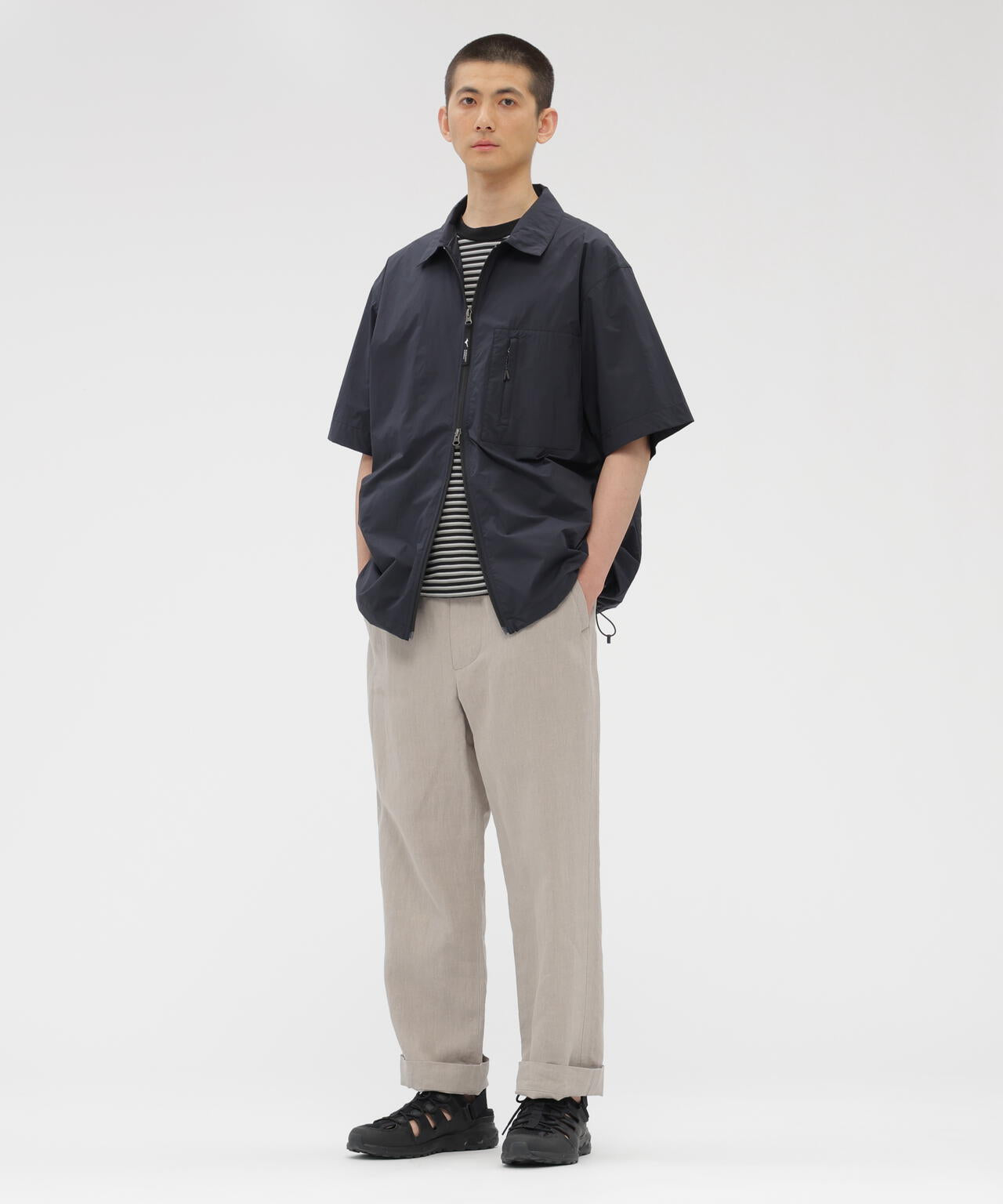 YARN DYED LINEN PLAINWEAVE TROUSERS | MARGARET HOWELL