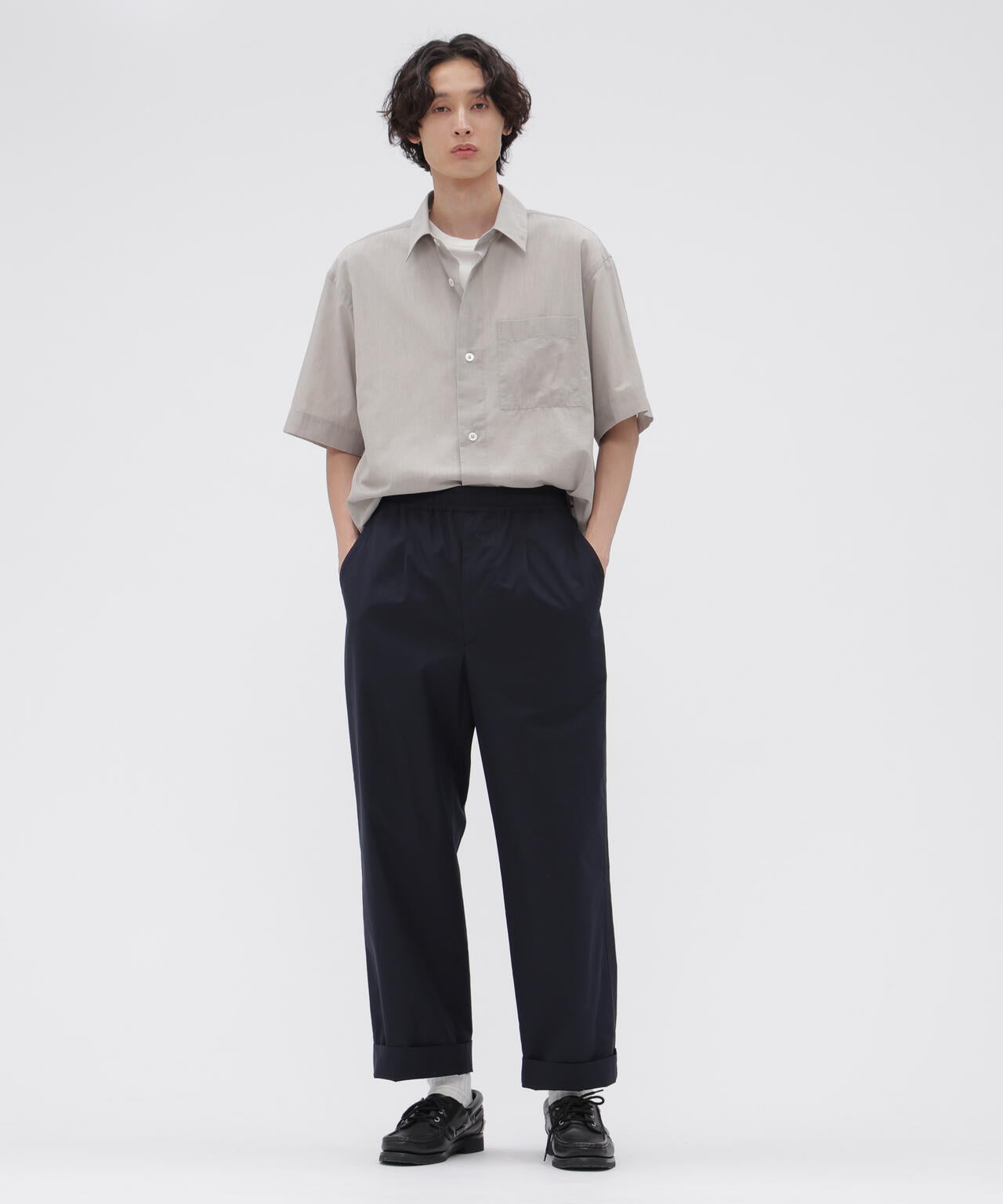 HIGHDENSE COTTON PLAINWEAVE TROUSERS | MARGARET HOWELL