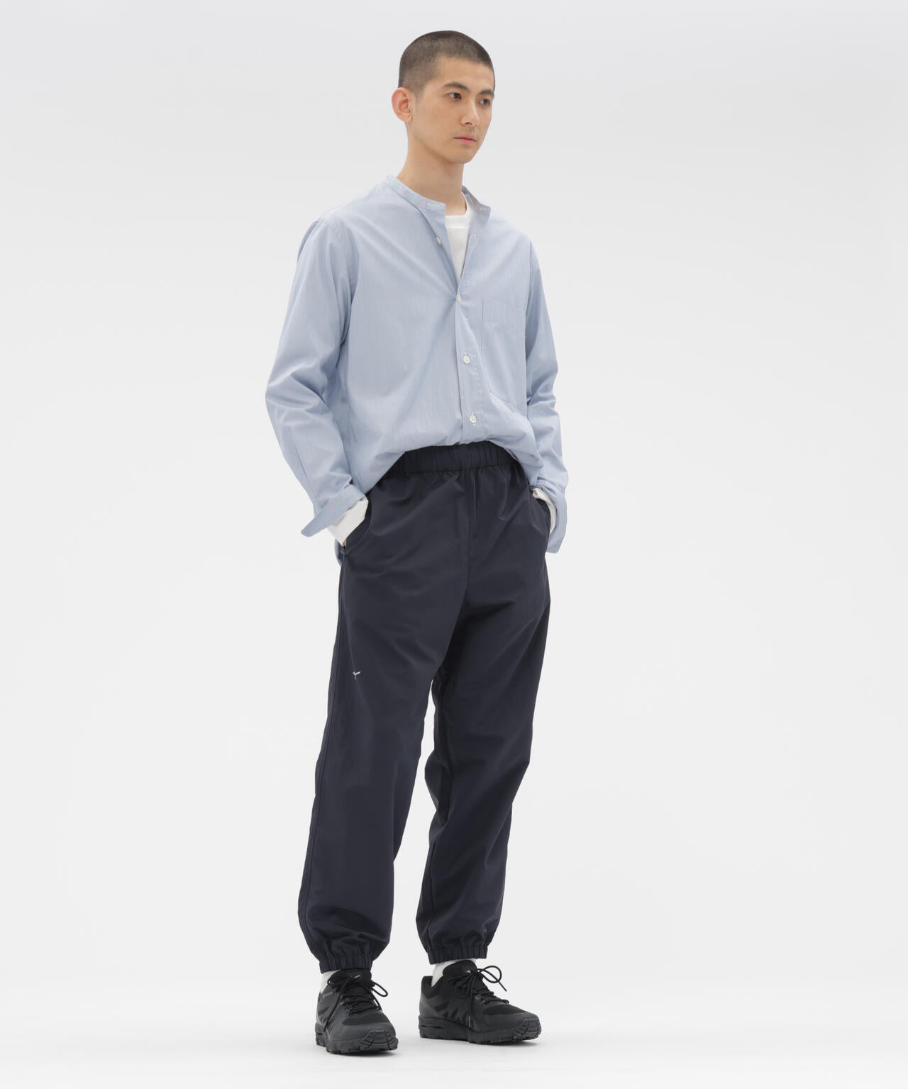 WATER REPELENT NYLON POPLIN TROUSERS