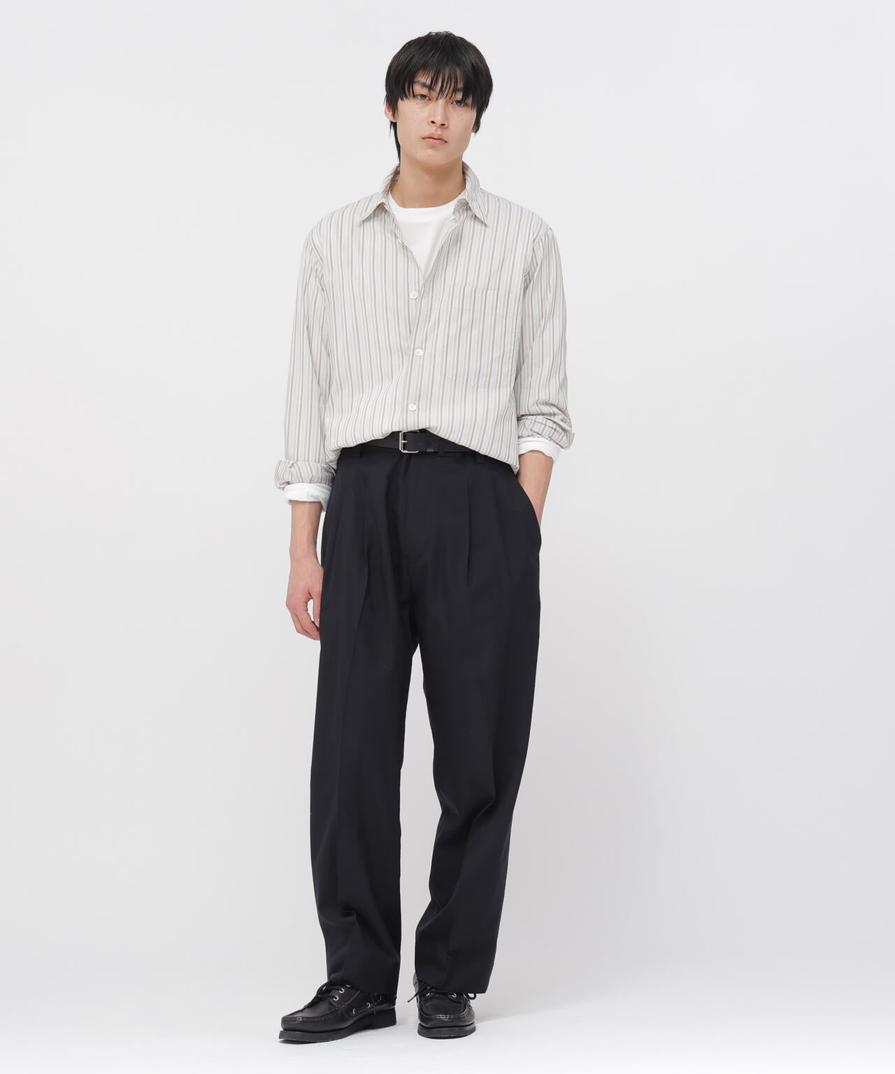 COTTON SILK STRIPE SHIRT