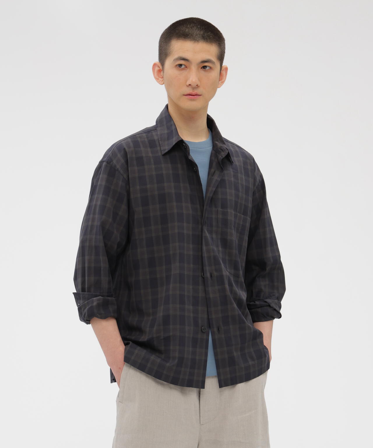 COTTON VOILE CHECK SHIRT | MARGARET HOWELL（マーガレット・ハウエル