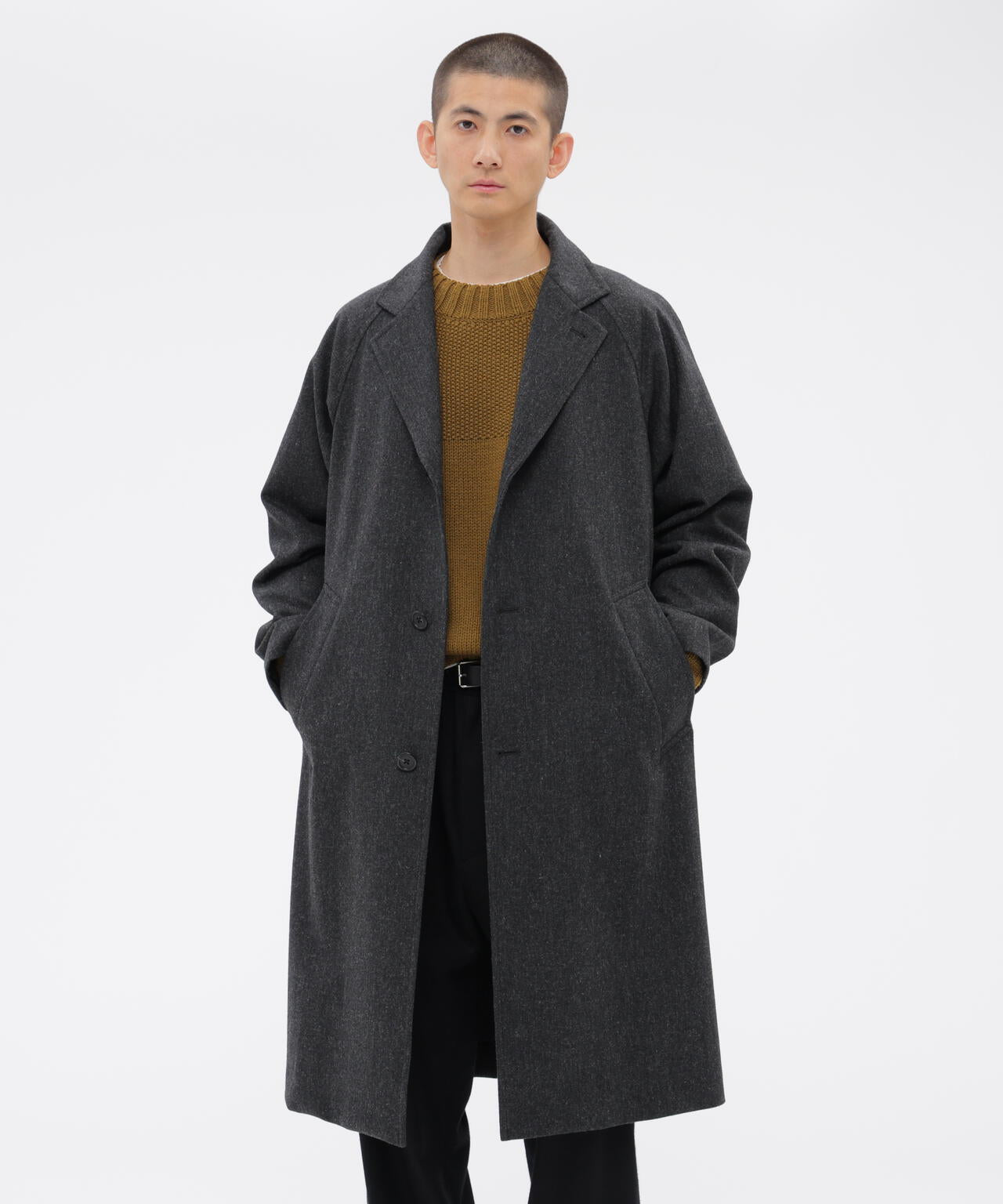 極美品✨マーガレットハウエル Aライン ロングコート ウール100% 黒 LIGHT FLANNEL COAT | MARGARET HOWELL（マーガレット・ハウエル