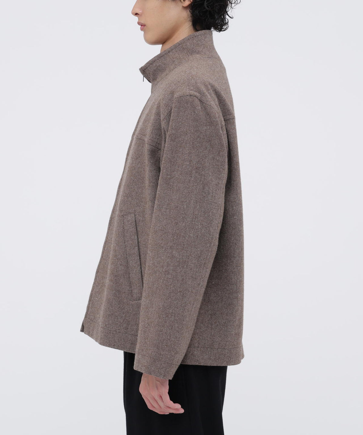 NATURAL WOOL TWILL BLOUSON